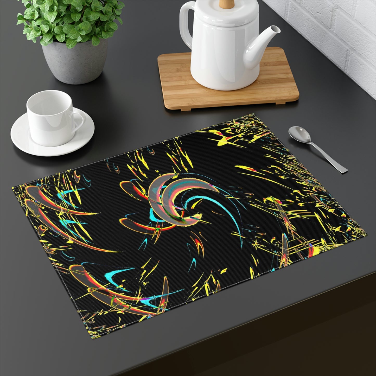 Placemat, 1pc ... "Waning Moon" ... Central Idaho ... October 2022 ... Rendering Time: 22 Hours ... Original Works ...