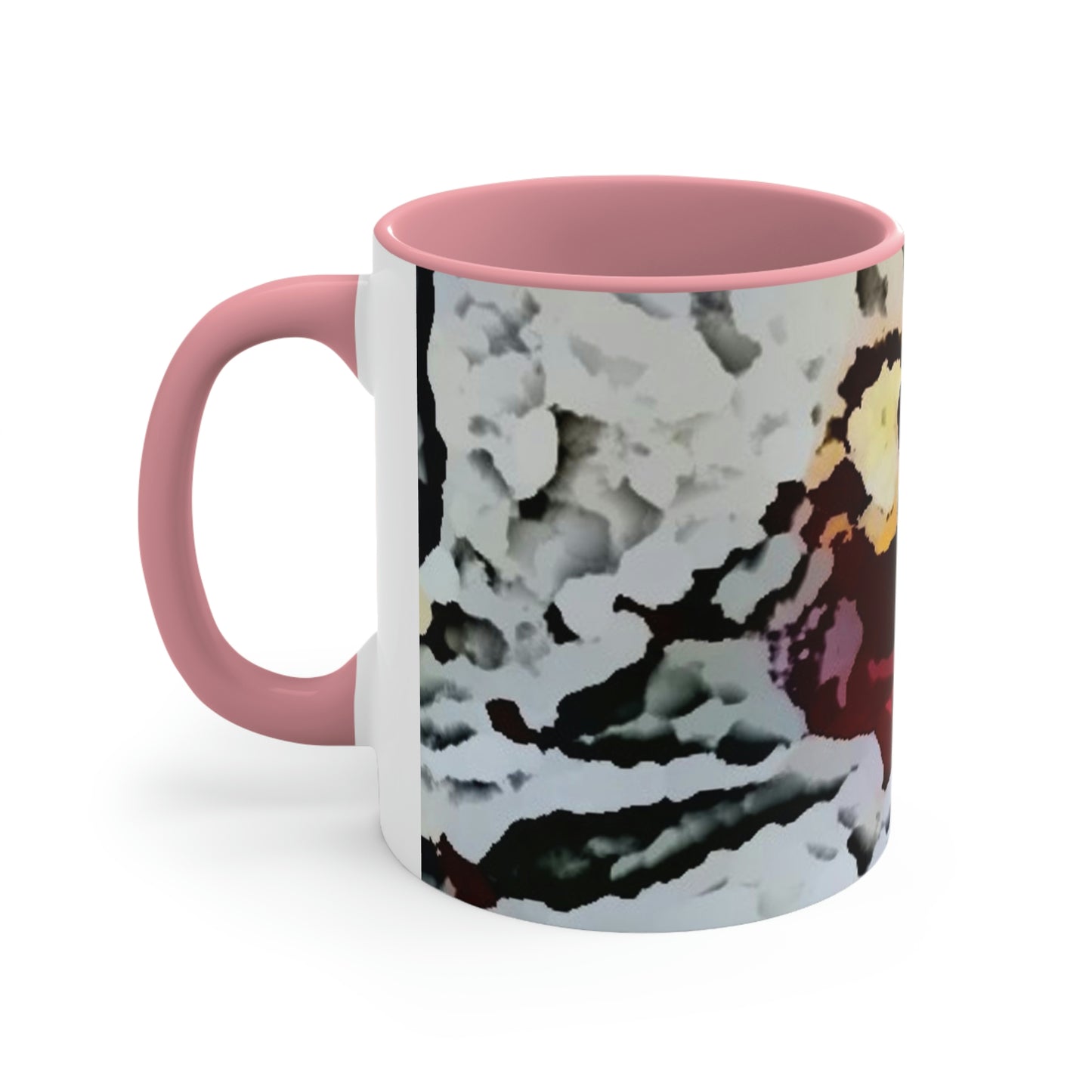 Accent Coffee Mug, 11oz ... "A Friendly Flower" ... Pointsettia 'Pointing' ... Original Works ... (Supplied Photograph) ...
