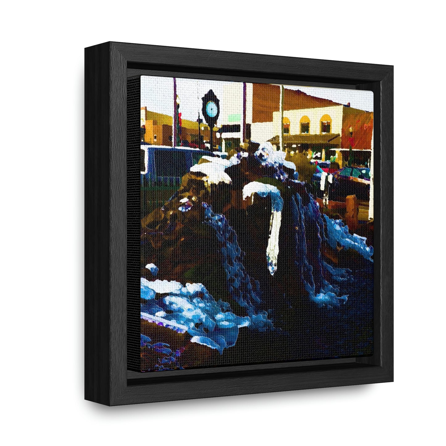 Gallery Canvas Wraps, Square Frame ...  "Ice & Water Sculpted" ... Downtown Grangeville, Idaho ... Adjacent To Irwin Pharmacy ... 5Jan23 ... Original Works ...