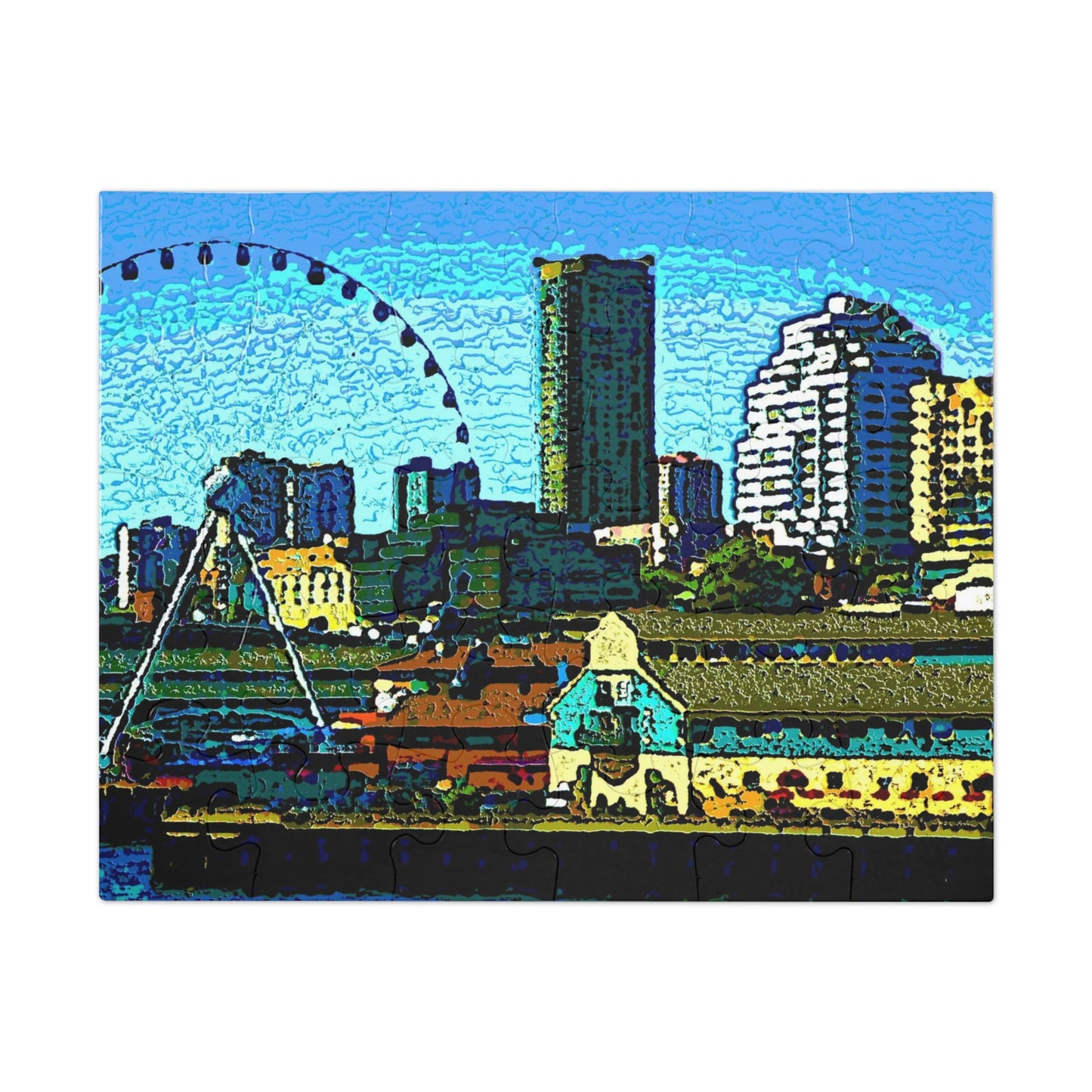 Jigsaw Puzzle (30, 110, 252, 500,1000-Piece) ... That Classic Wheel ... 'Seattle's Wheel' ... & An Old Classic Waterside Vendors ...  'Family Archives' ... Original Works ...