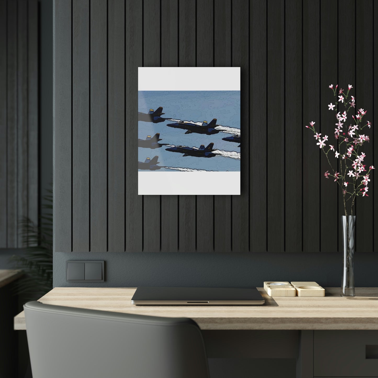 Acrylic Prints ... Seattle Seafair ..."Blue Angels Run Over Lake Washington" ... Circa Mid 1980's ... Dr FJ Holt ... Original Works ...