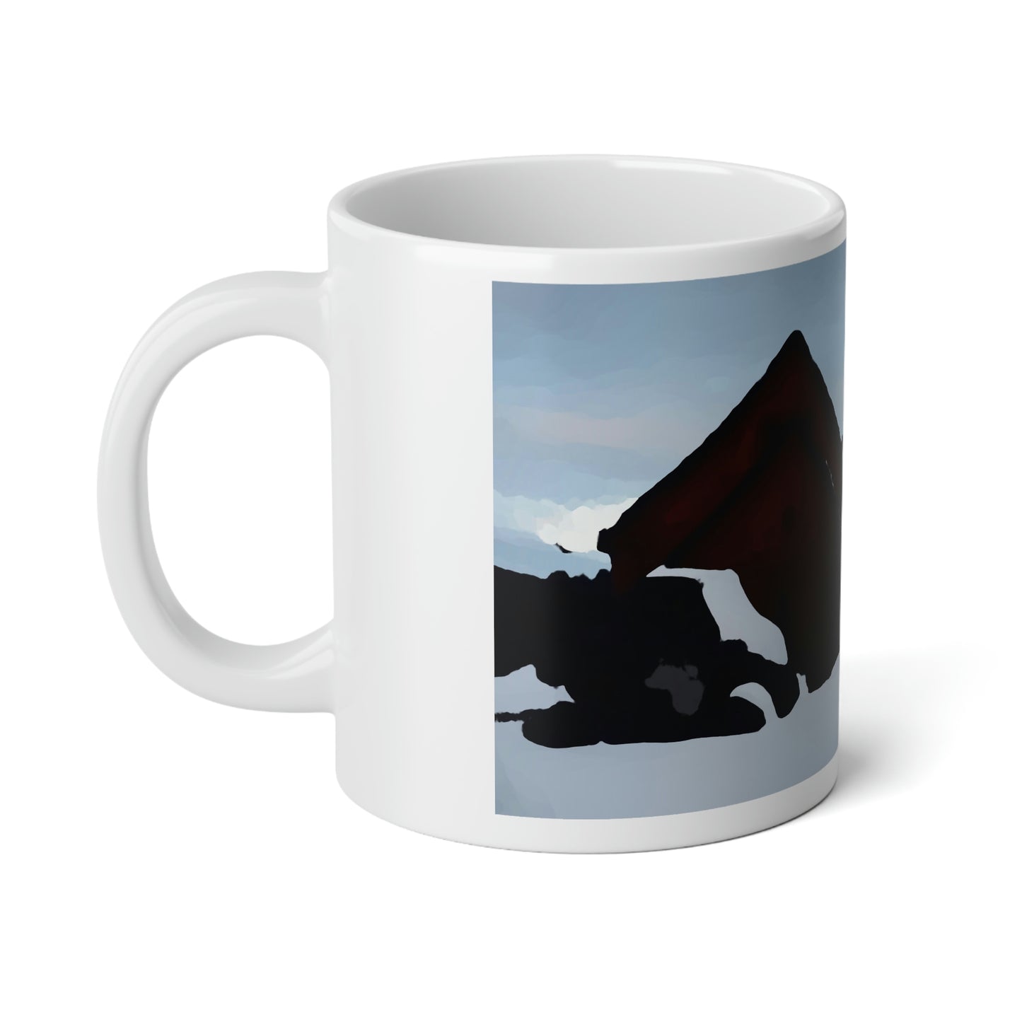Jumbo Mug, 20oz ... After An Intense Snow Storm ... 'Digging Out' ... A Vehicle & Cabin "In The Mountains" ... March 2023 ... Original Works ...