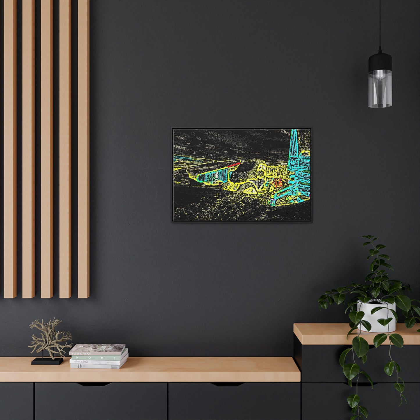Gallery Canvas Wraps, Horizontal Frame ... "Snow Vehicle In Snow Storm At-Rest" ... Circa 12Mar23 ... Central Idaho ... 18-Hours Rendering Time: Original Works ...