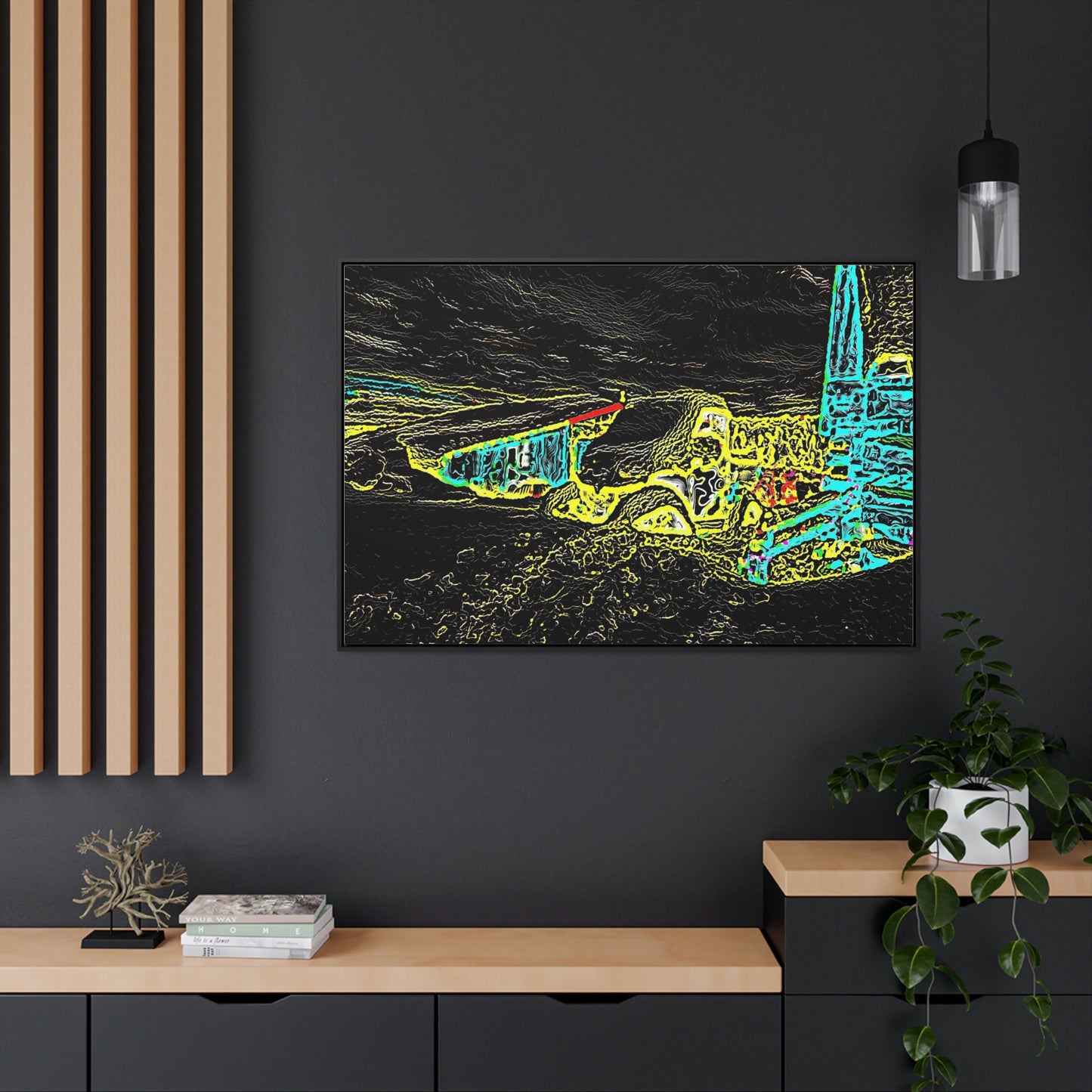 Gallery Canvas Wraps, Horizontal Frame ... "Snow Vehicle In Snow Storm At-Rest" ... Circa 12Mar23 ... Central Idaho ... 18-Hours Rendering Time: Original Works ...