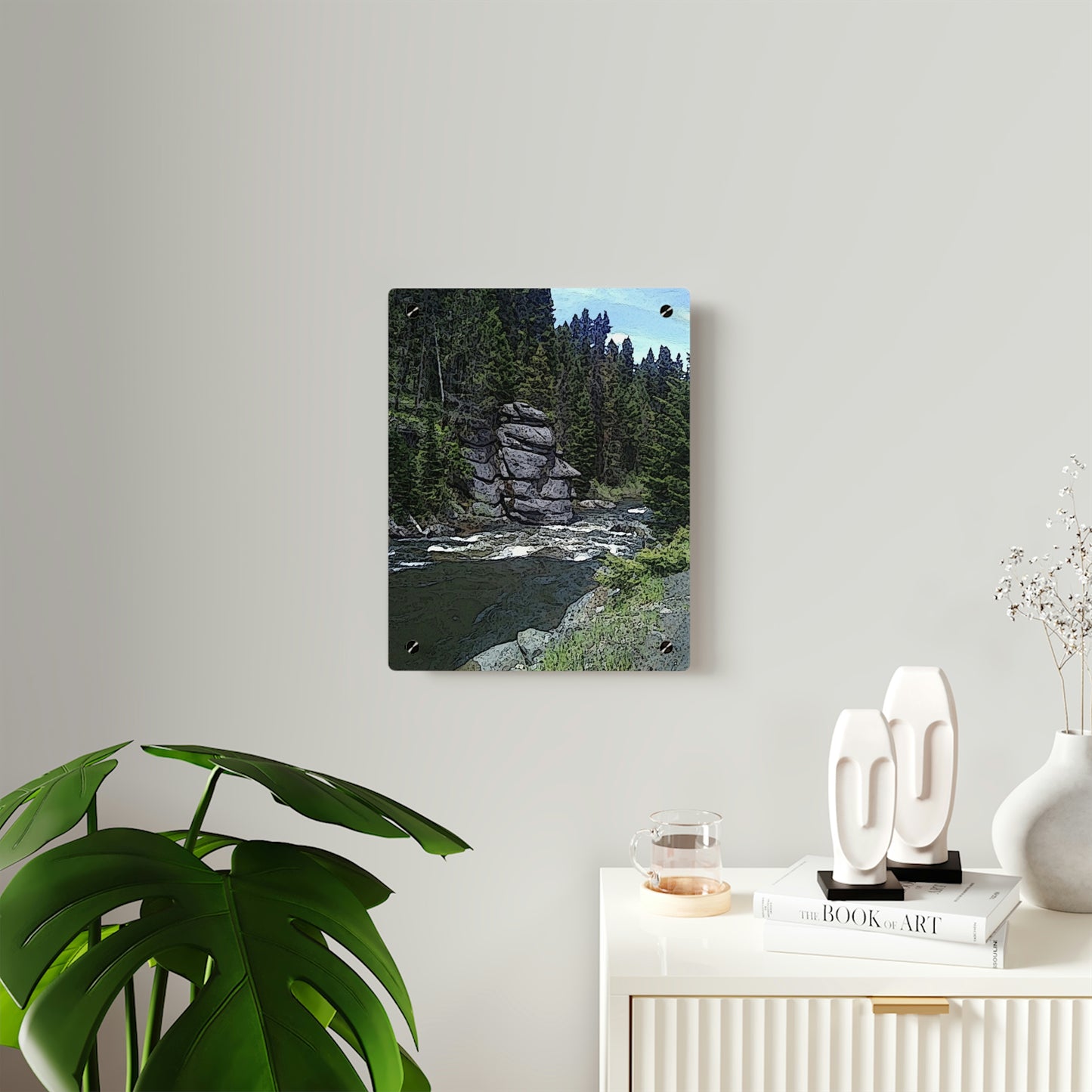Acrylic Wall Art Panels ... "I Am Innocent" ... Tricky-Dick Immortalized ... Nixon Rock: Along The River ... Central Idaho, Summer 2020 ... Original Works ...