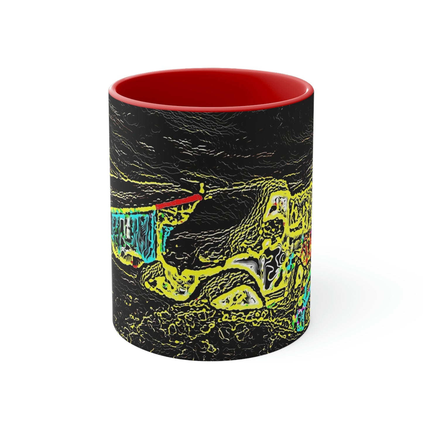 Accent Coffee Mug, 11oz ... "Snow Vehicle In Snow Storm At-Rest" ... Circa 12Mar23 ... Central Idaho ... 18-Hours Rendering Time: Original Works ...