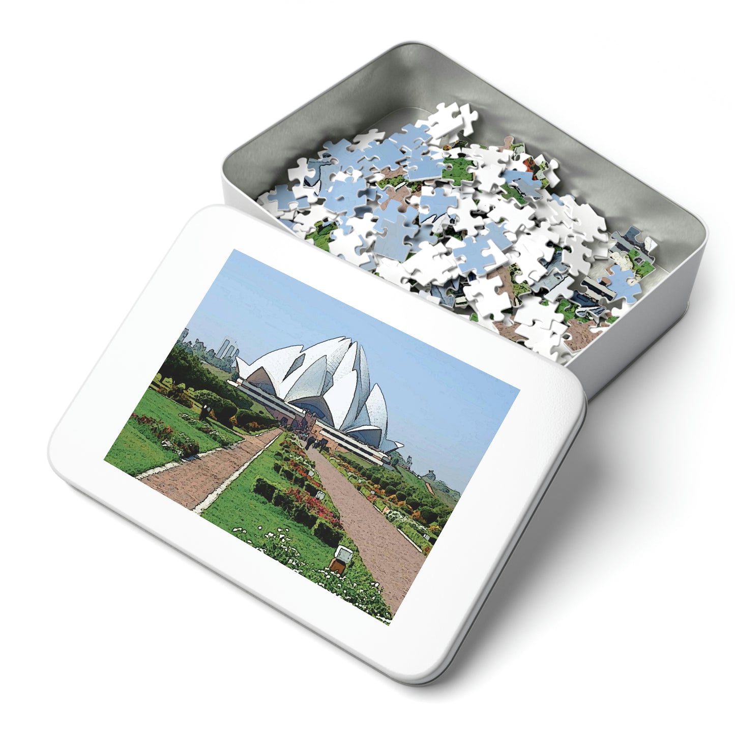 Jigsaw Puzzle (30, 110, 252, 500,1000-Piece) ... 'Bahai'i House-Of-Worship' ... "Lotus Temple: Delhi, India, 2008" ... Original Works ...