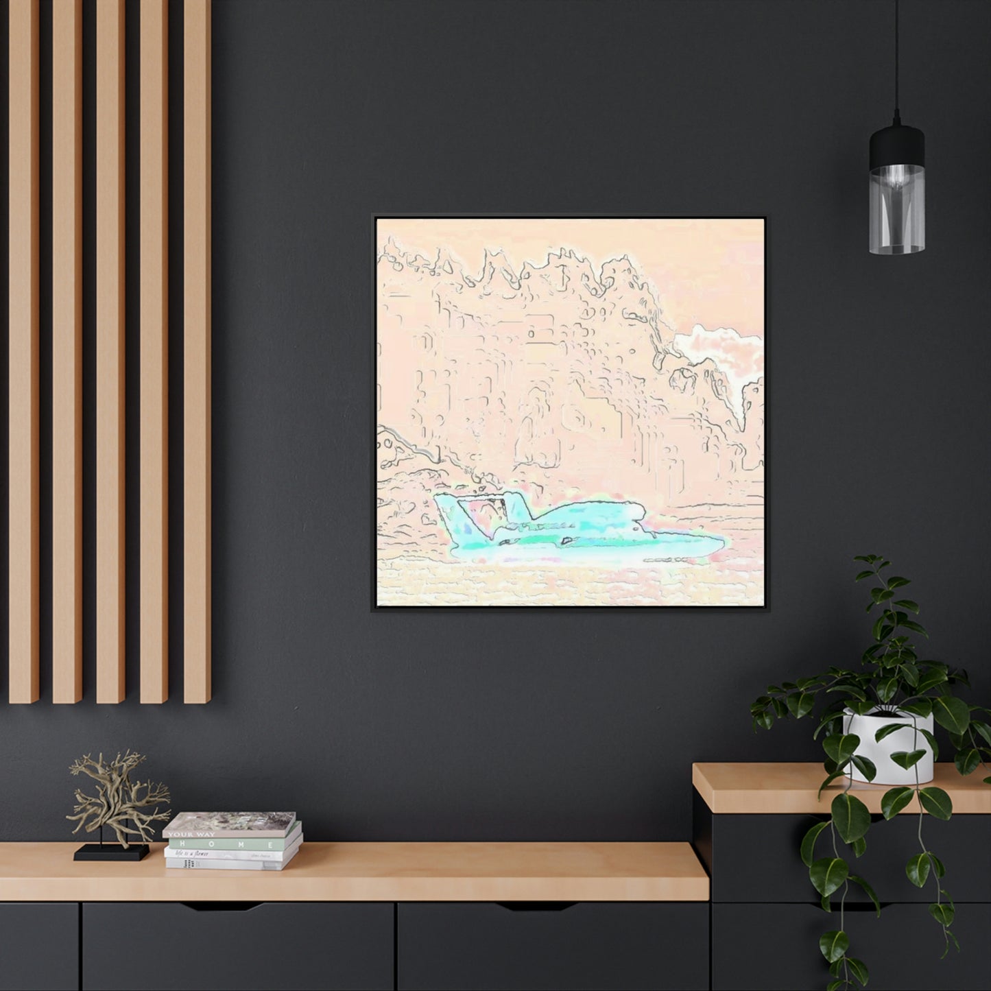 Gallery Canvas Wraps, Square Frame ...  Seattle Columbia Cup On Lake Washington ... "Dave Wilcox Heads For The Win" ... Associate Gift-Photo ... Original Works ...