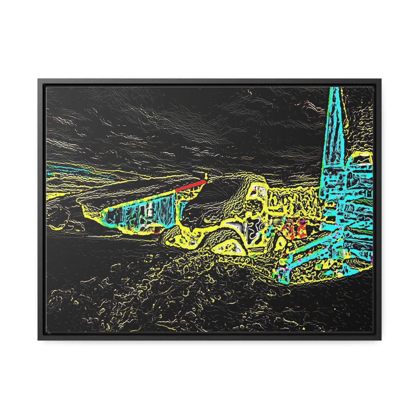 Gallery Canvas Wraps, Horizontal Frame ... "Snow Vehicle In Snow Storm At-Rest" ... Circa 12Mar23 ... Central Idaho ... 18-Hours Rendering Time: Original Works ...