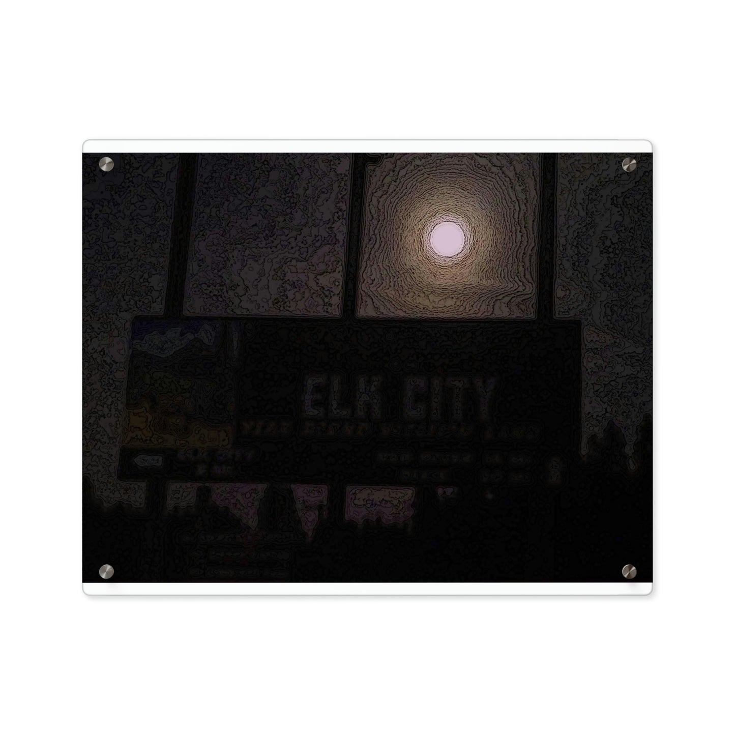 Acrylic Wall Art Panels ... Car Approaches From The Stern ... Moon Ascendary From The Bow ... "Two Friendly Travellers On A Cold Night Near Elk City" ... Circa 5Jan23 ... Original Works ...