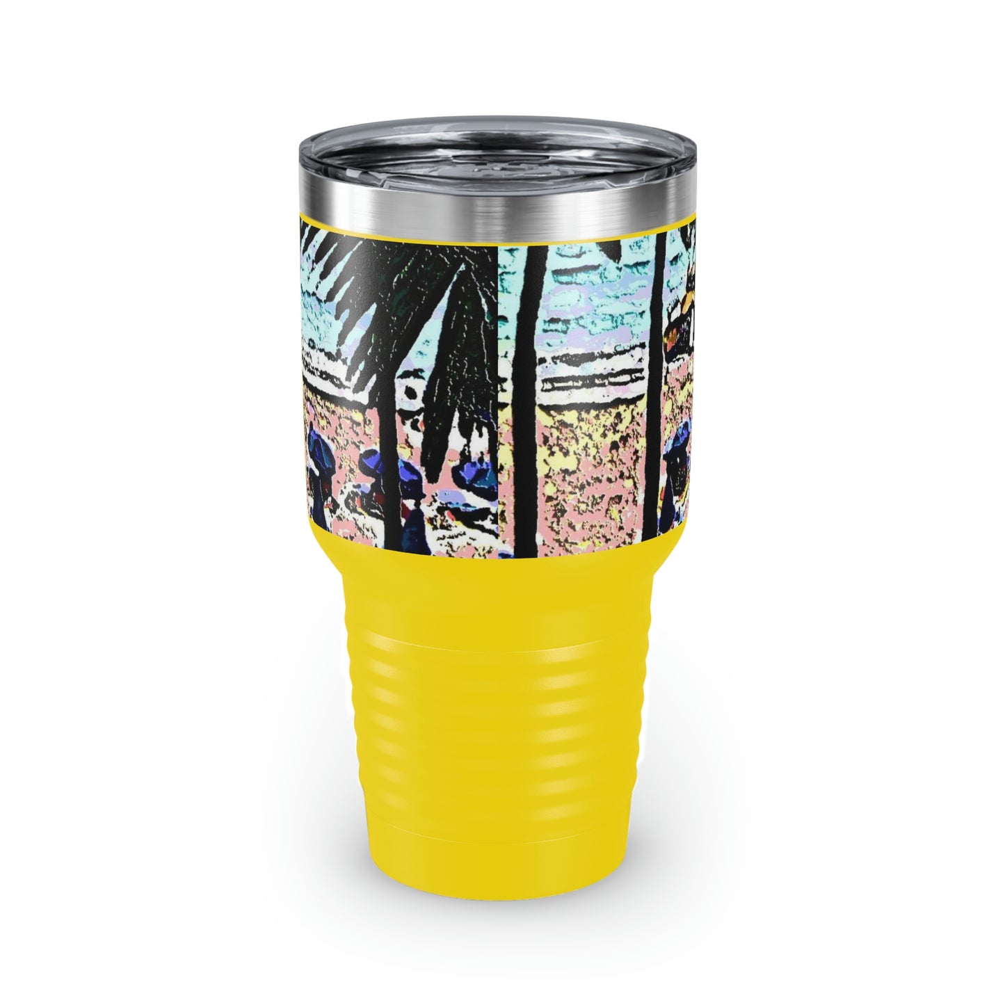 Ringneck Tumbler, 30oz ... "A Beautiful Beach Amongst The Palms" ... The Outrigger Waikiki, Honolulu, Oahu ... Original Works ...