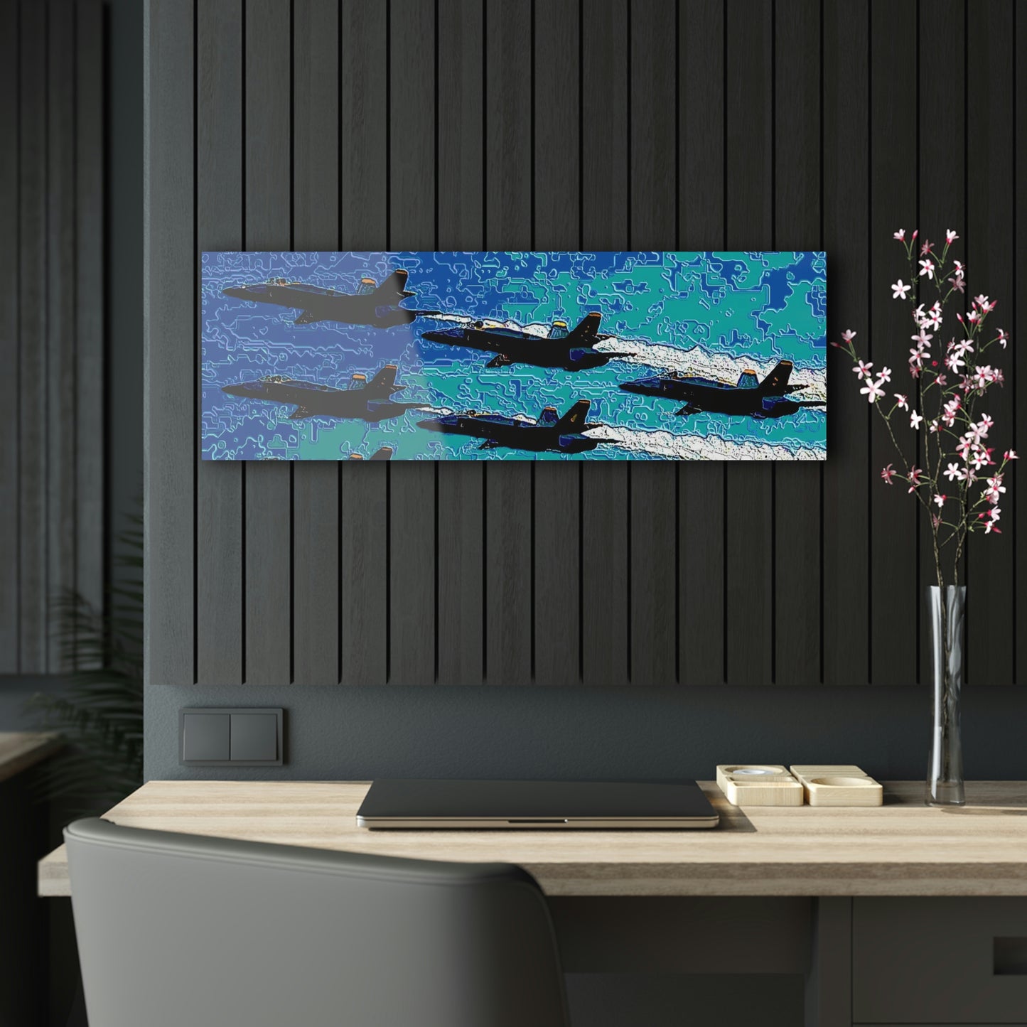 Acrylic Prints ... Seattle Seafair ..."Blue Angels Run Over Lake Washington" ... Circa Mid 1980's ... Dr FJ Holt ... Original Works ...
