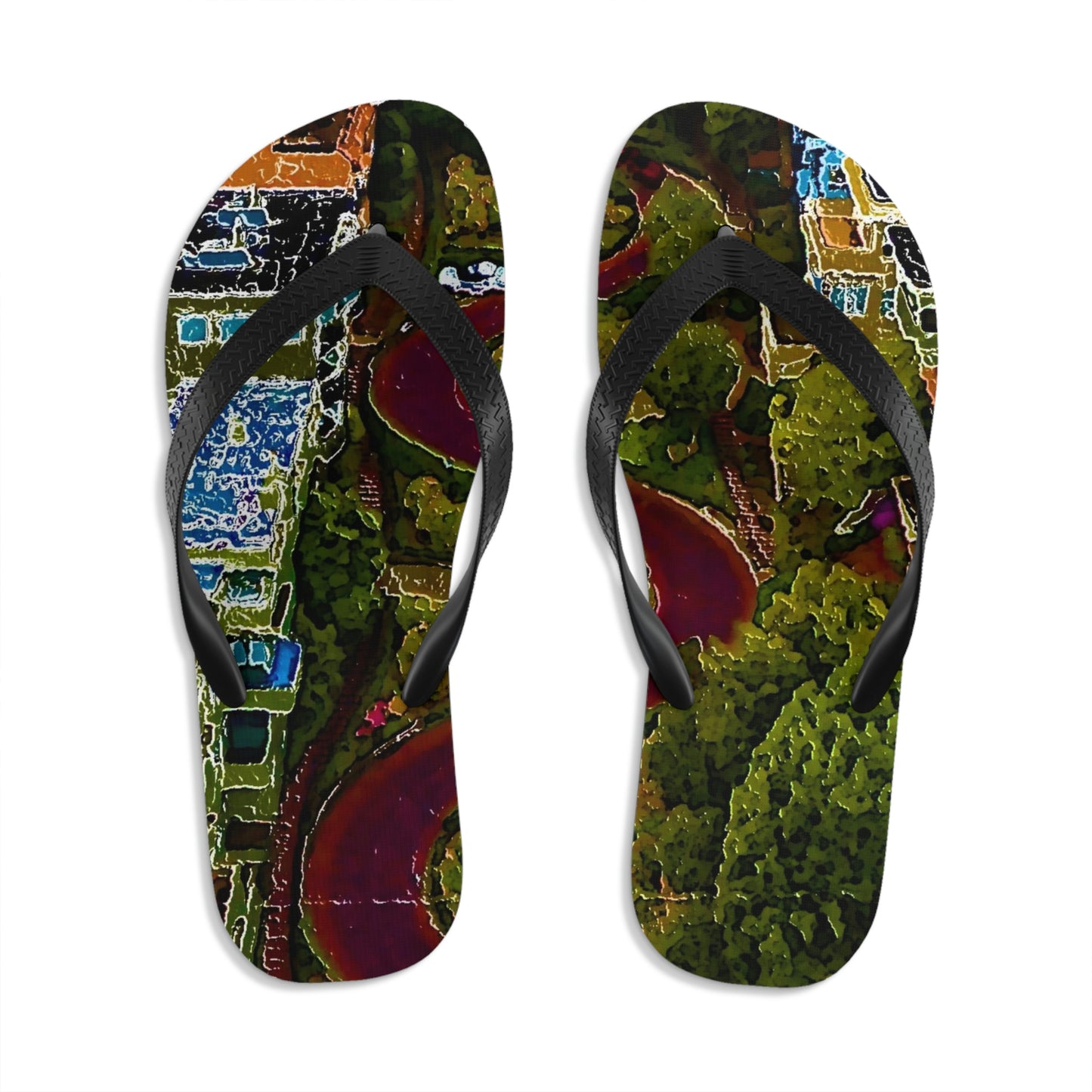 Unisex Flip-Flops ... A Crazy Street ... 'Eight Winding Curve-Switchbacks' ... "Lombard Street, San Francisco, CA' ... Family Archives: 1970's ... Original Works ...