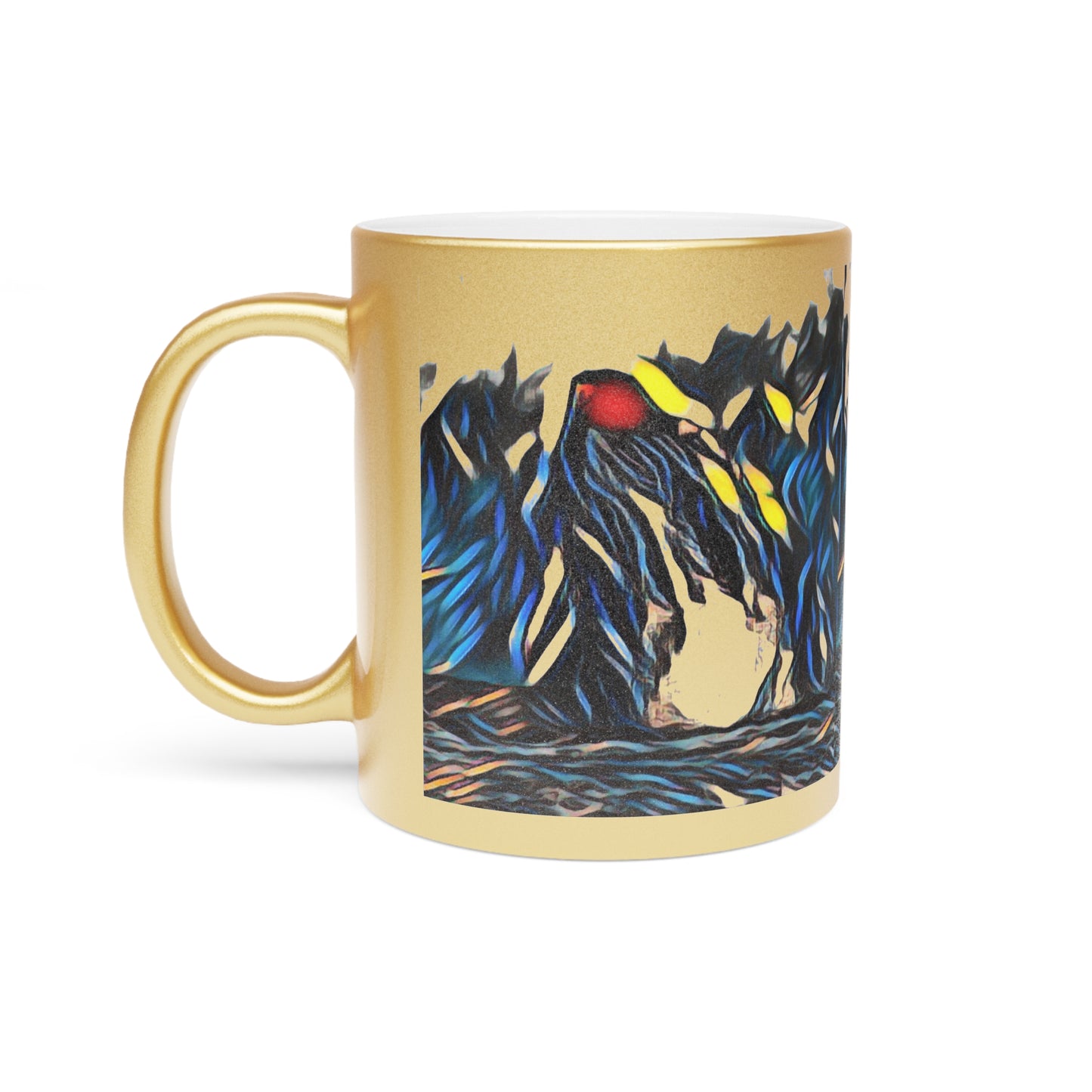 Metallic Mug (Silver\Gold) ... All-That-Color ... "Whale Breach With Style" ... KPH Photo ... Maui Humpback ... 21st Century ... Original Works ...