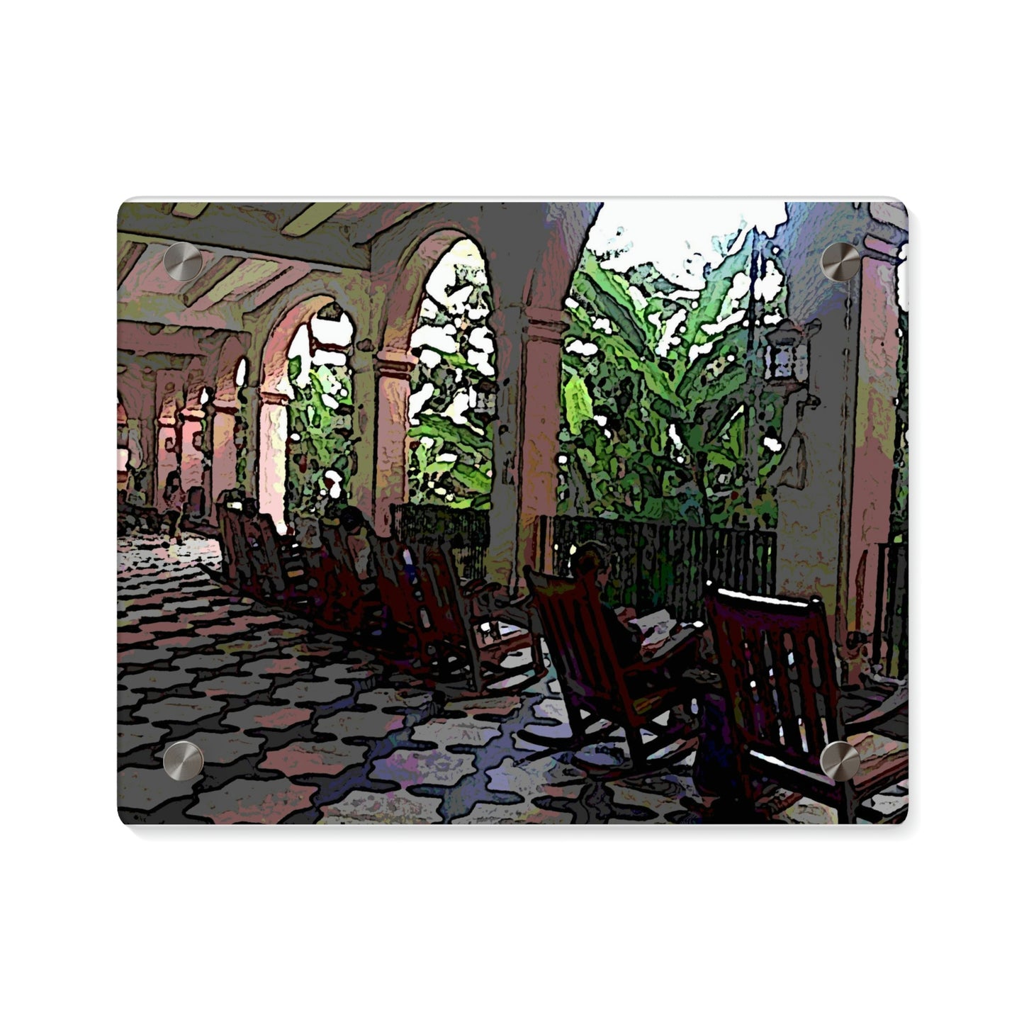 Acrylic Wall Art Panels ...  Lanai & Rocking Chairs At: 'The Pink Palace' ... The Royal Hawai'ian ... Honolulu, HI ... '27Oct2014' ... Original Works ...