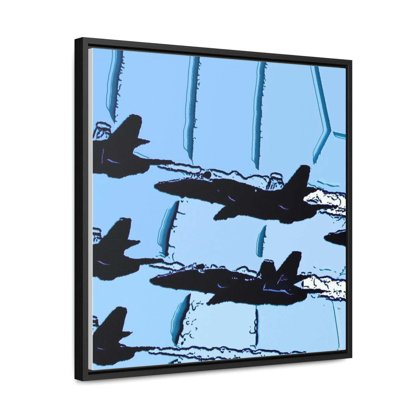 Gallery Canvas Wraps, Square Frame ... Seattle Seafair ..."Blue Angels Run Over Lake Washington" ... Circa Mid 1980's ... Dr FJ Holt ... Original Works ...