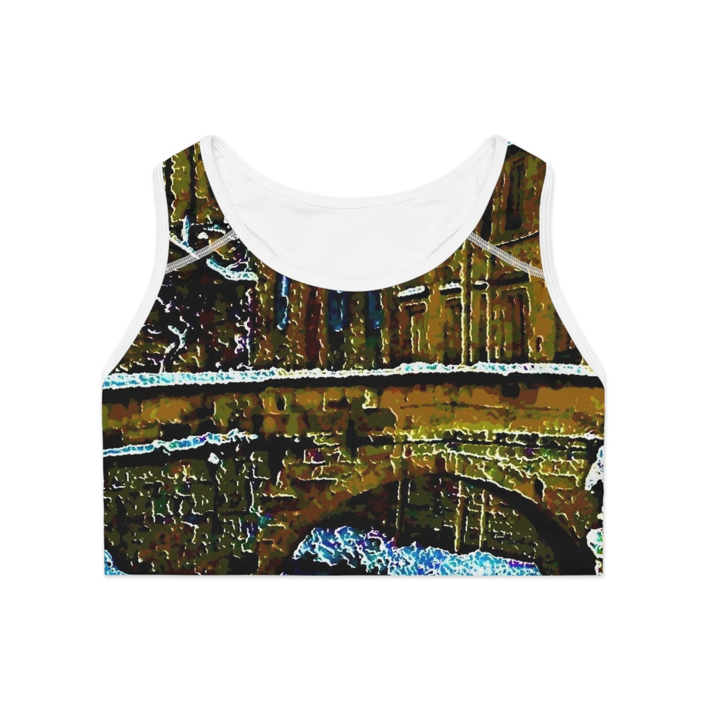 Sports Bra (AOP) ... Walikng The Streets & Alleys ... 'Strolling The Canals ... '  ... Original Works  ...