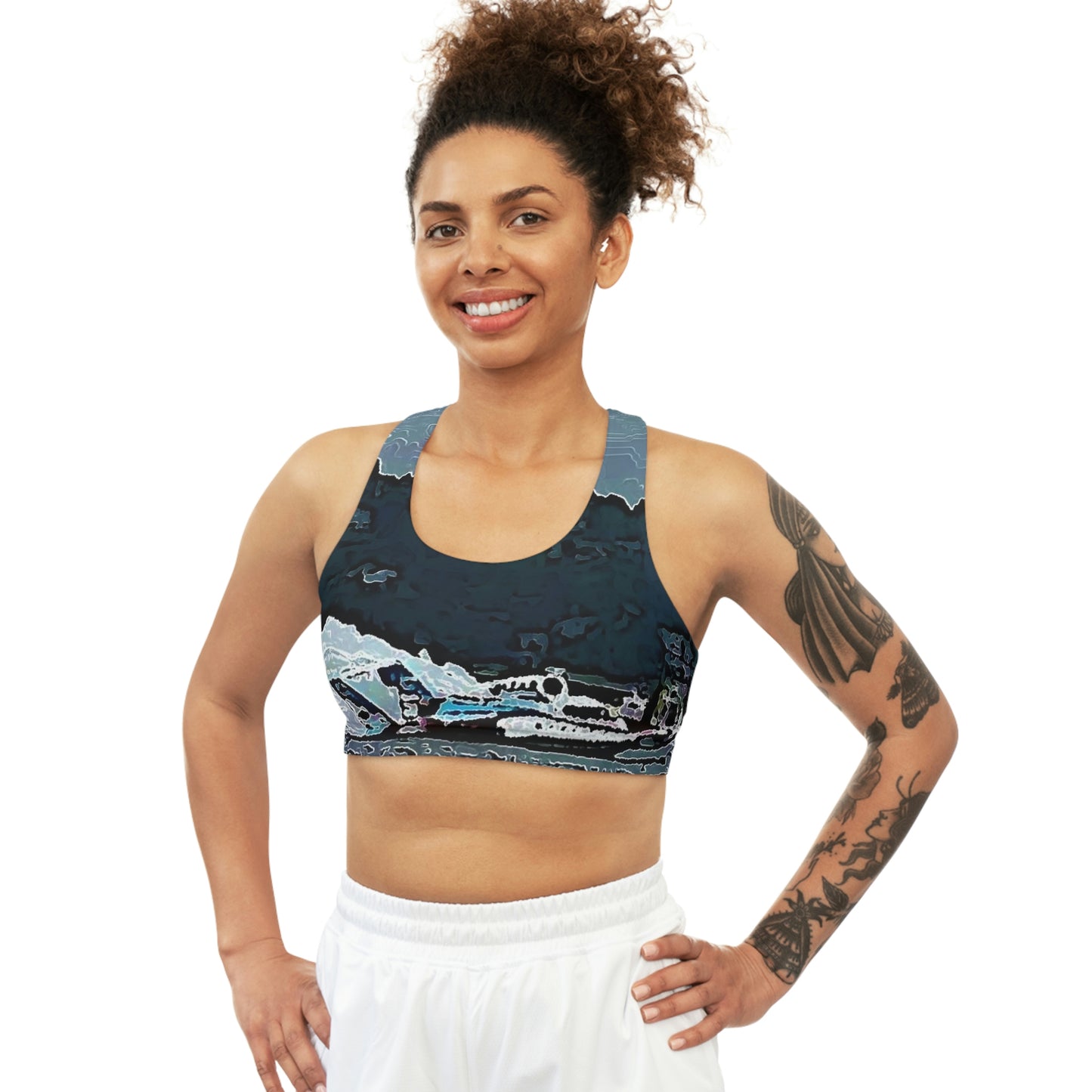Seamless Sports Bra (AOP) ... Seattle Columbia Cup On Lake Washington ... "Dave Wilcox Heads For The Win" ... Associate Gift-Photo ... Original Works ...