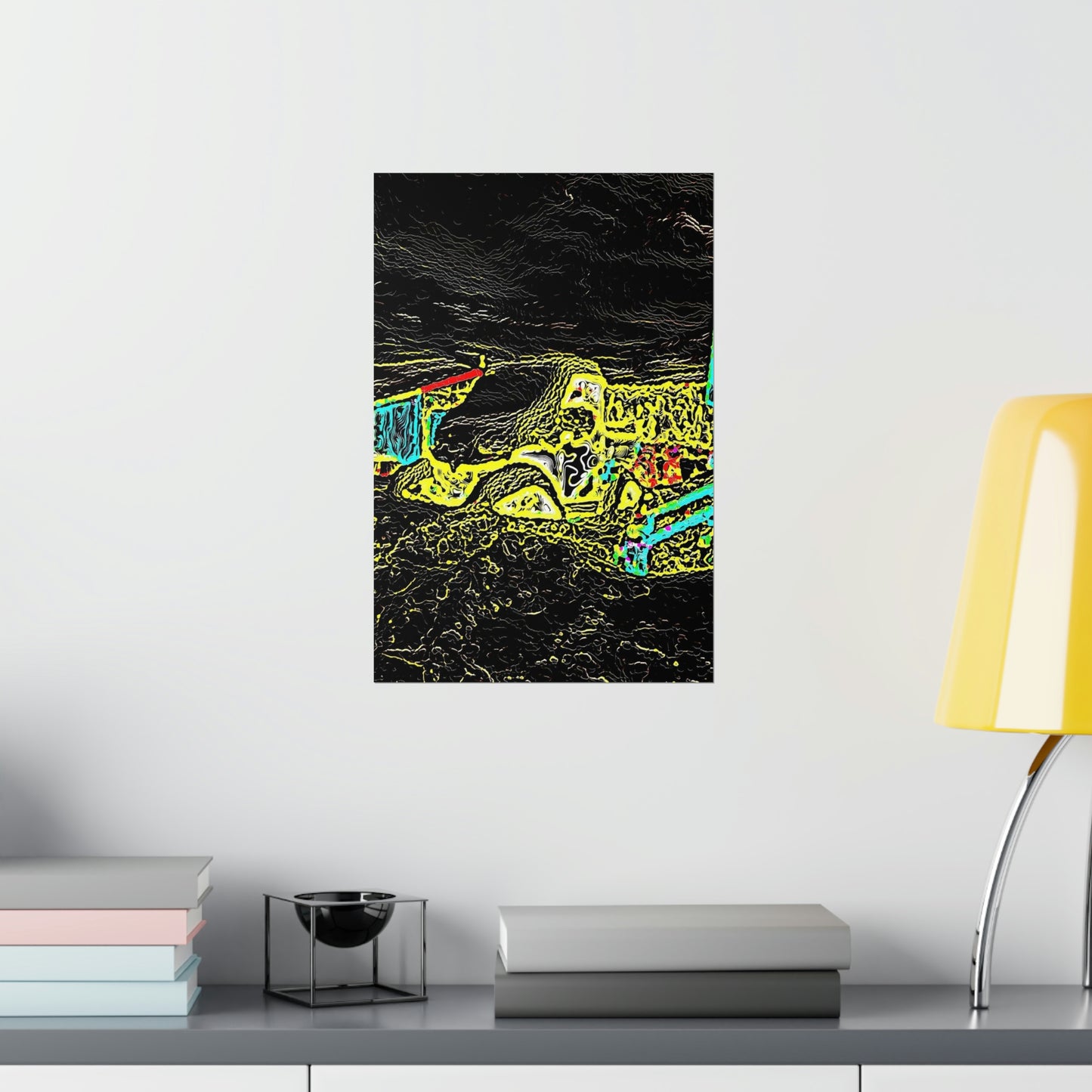 Premium Matte Vertical Posters ... "Snow Vehicle In Snow Storm At-Rest" ... Circa 12Mar23 ... Central Idaho ... 18-Hours Rendering Time: Original Works ...