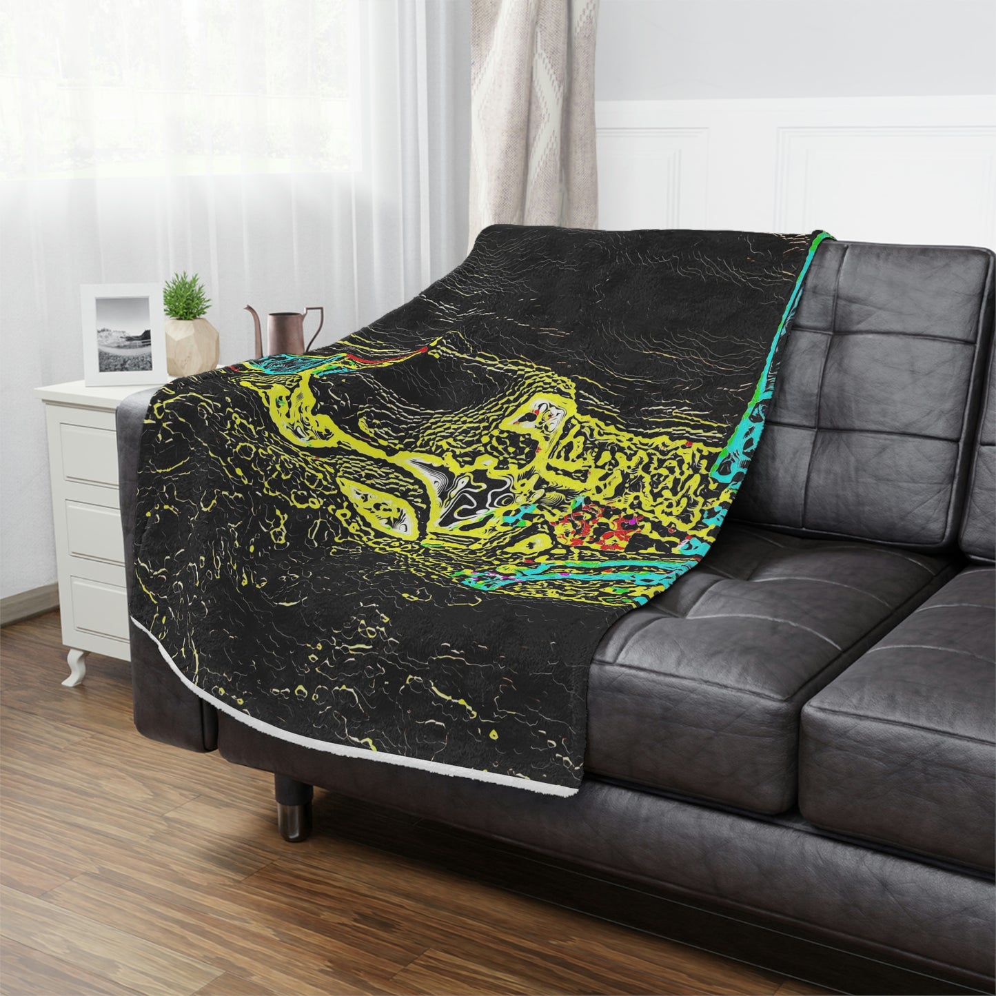 Minky Blanket ...  "Snow Vehicle In Snow Storm At-Rest" ... Circa 12Mar23 ... Central Idaho ... 18-Hours Rendering Time: Original Works ...