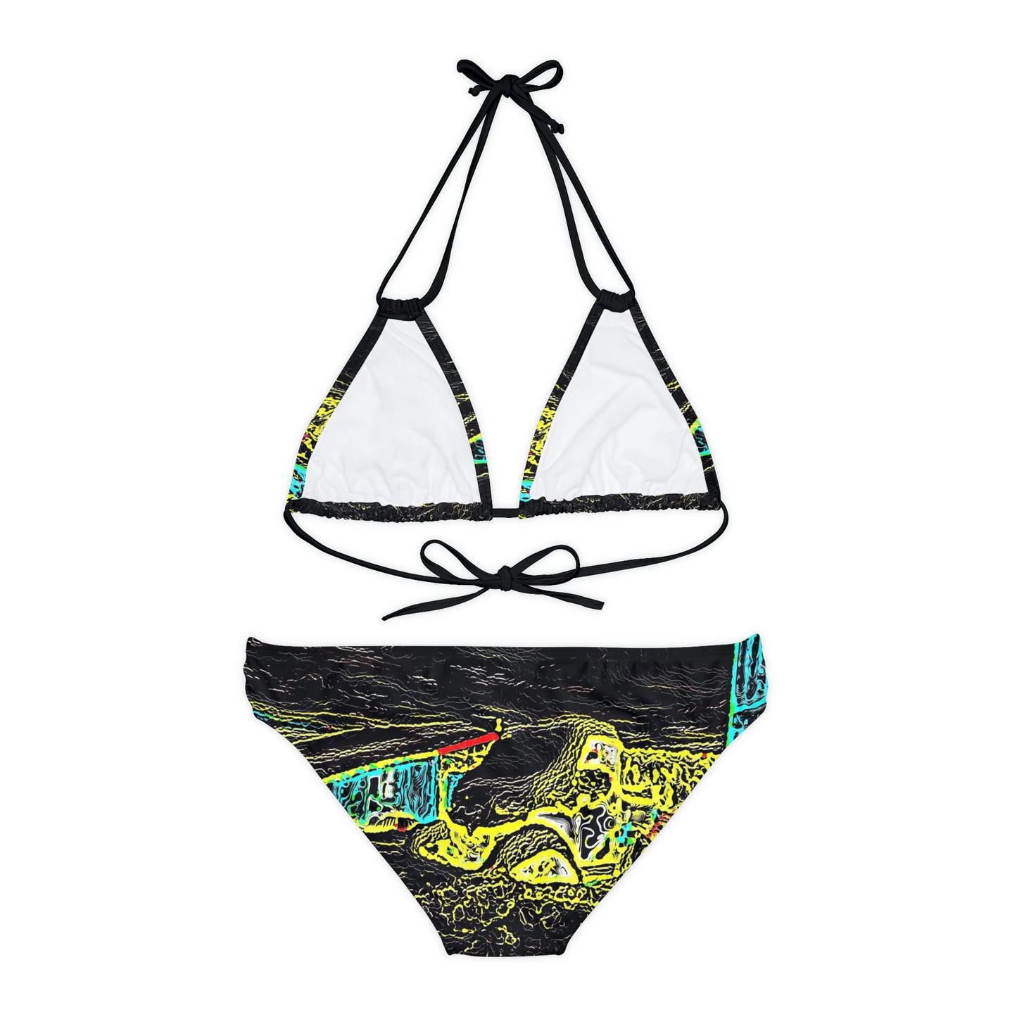 Strappy Bikini Set (AOP) ... "Snow Vehicle In Snow Storm At-Rest" ... Circa 12Mar23 ... Central Idaho ... 18-Hours Rendering Time: Original Works ...