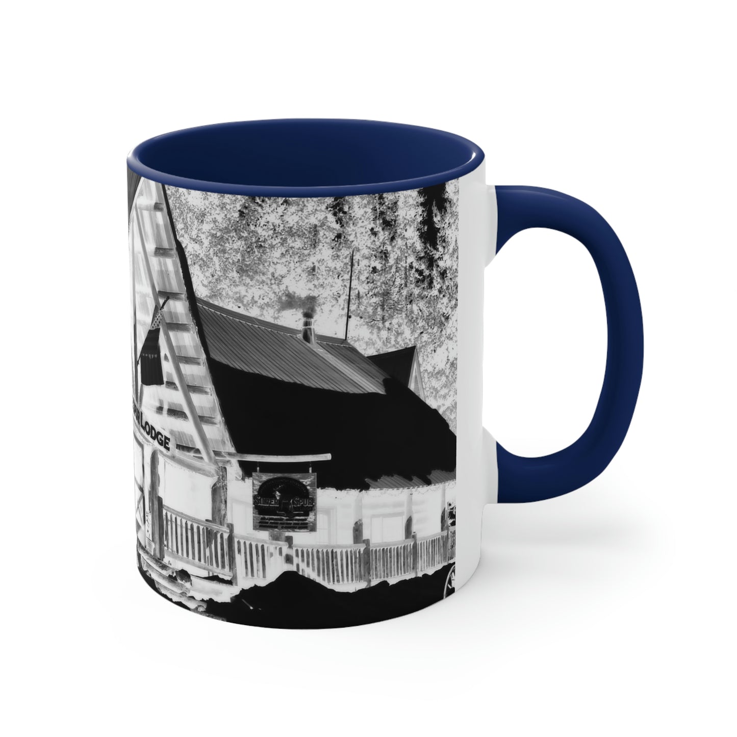 Accent Coffee Mug, 11oz ... A Beautiful Lodge & Back-Country Outfitter In A Mountain Town ... 'Dixie, Idaho, November 2022' ... Original Works ...