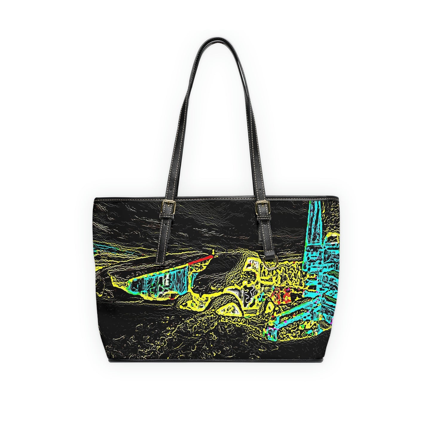 PU Leather Shoulder Bag ... "Snow Vehicle In Snow Storm At-Rest" ... Circa 12Mar23 ... Central Idaho ... 18-Hours Rendering Time: Original Works ...