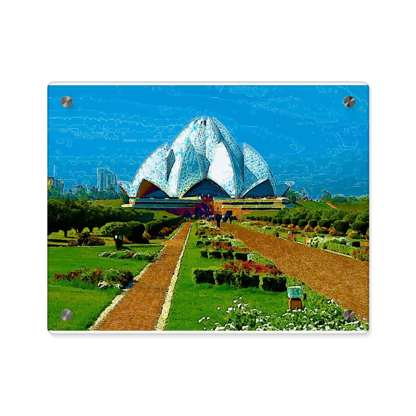 Acrylic Wall Art Panels ... 'Bahai'i House-Of-Worship' ... "Lotus Temple: Delhi, India, 2008" ... Original Works ...