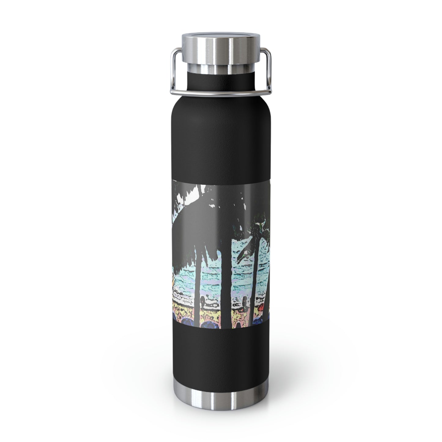 Copper Vacuum Insulated Bottle, 22oz ... "A Beautiful Beach Amongst The Palms" ... The Outrigger Waikiki, Honolulu, Oahu ... Original Works ...