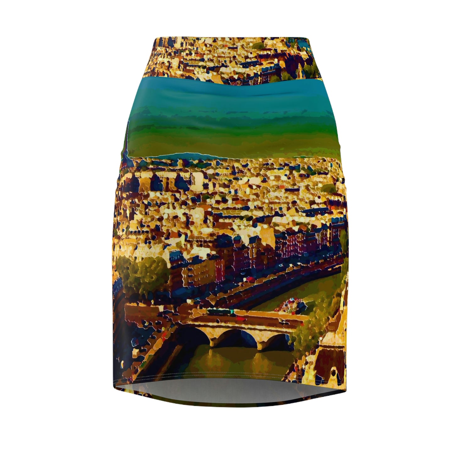 Women's Pencil Skirt ... Au Paris ... "Along The River Seine" ... Barbara Joan Bonnel-Holt: 1972 ... Original Works ...