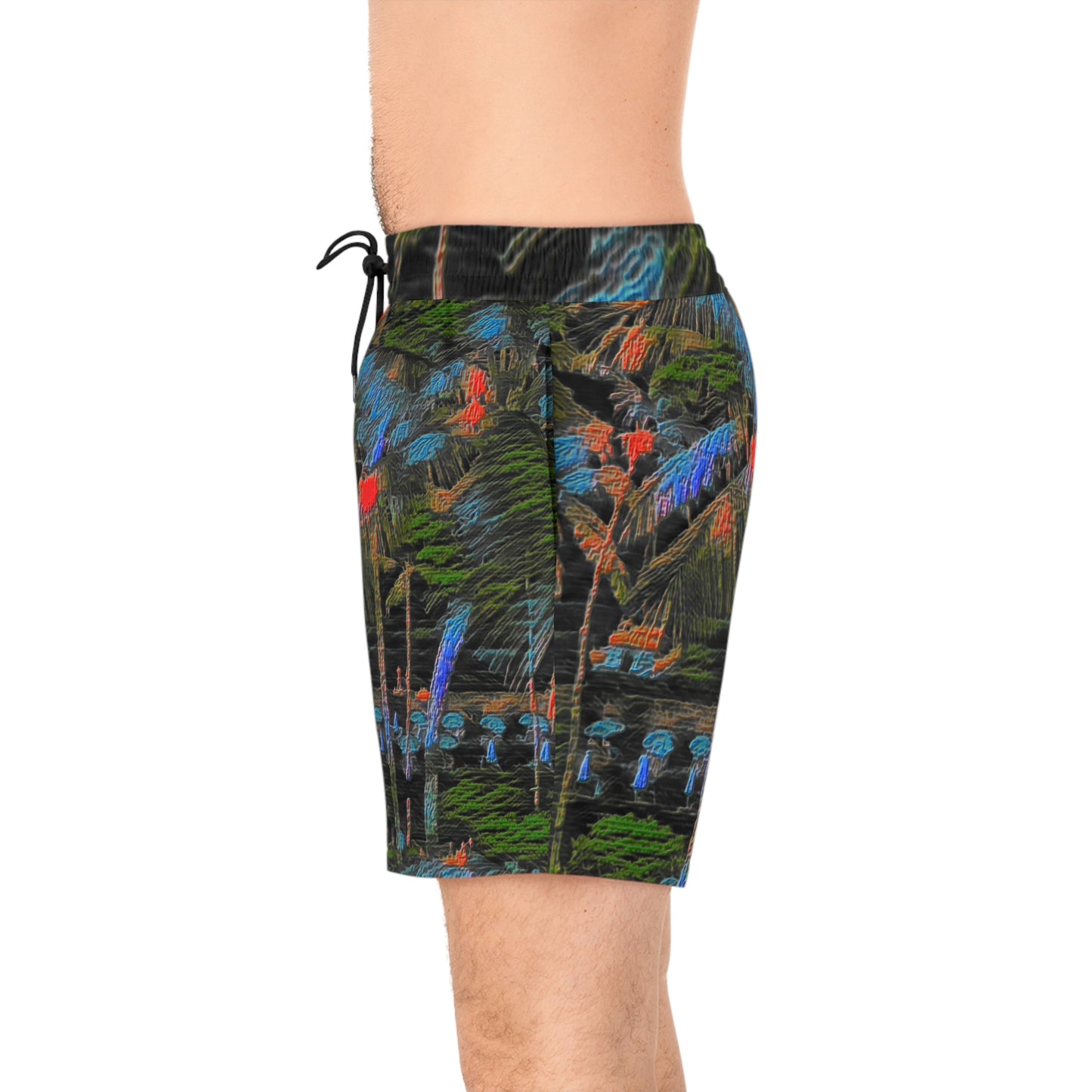 Men's Mid-Length Swim Shorts (AOP) ... "The Royal Hawai'ian: Waikiki Beach_Beach" ... Honolulu, HI ... October 2014 (Halloween) ... Original Works ...