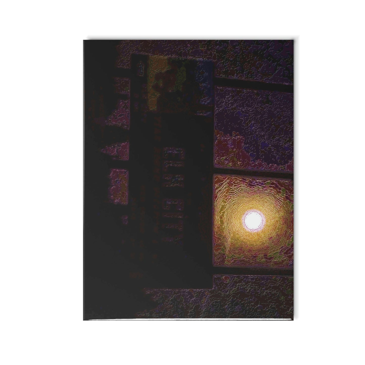 Ceramic Photo Tile ... Car Approaches From The Stern ... Moon Ascendary From The Bow ... "Two Friendly Travellers On A Cold Night Near Elk City" ... Circa 5Jan23 ... Original Works ...