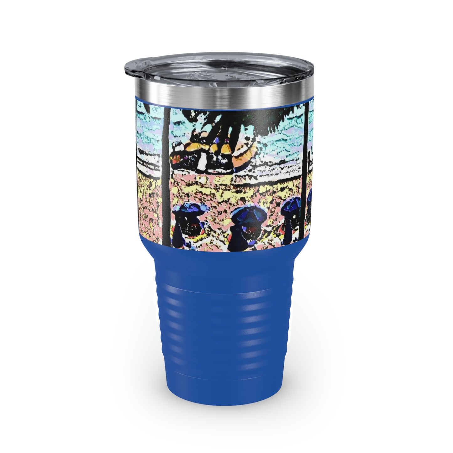 Ringneck Tumbler, 30oz ... "A Beautiful Beach Amongst The Palms" ... The Outrigger Waikiki, Honolulu, Oahu ... Original Works ...