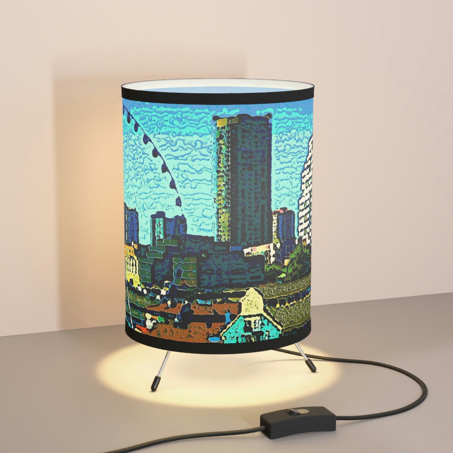 Tripod Lamp with High-Res Printed Shade, US\CA plug ... That Classic Wheel ... 'Seattle's Wheel' ... & An Old Classic Waterside Vendors ...  'Family Archives' ... Original Works ...