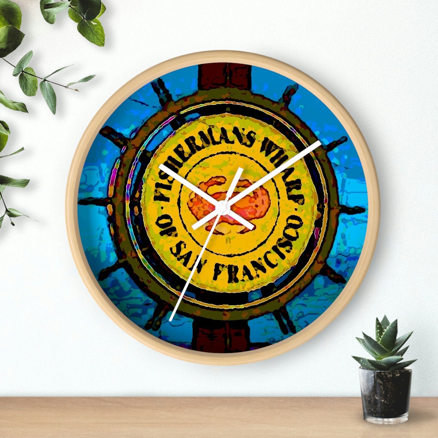 Wall clock ... "No.9 Fishermen's Grotto - Fishermen's Wharf, SF, California" ... Family Archives: 1970's ... Original Works ...