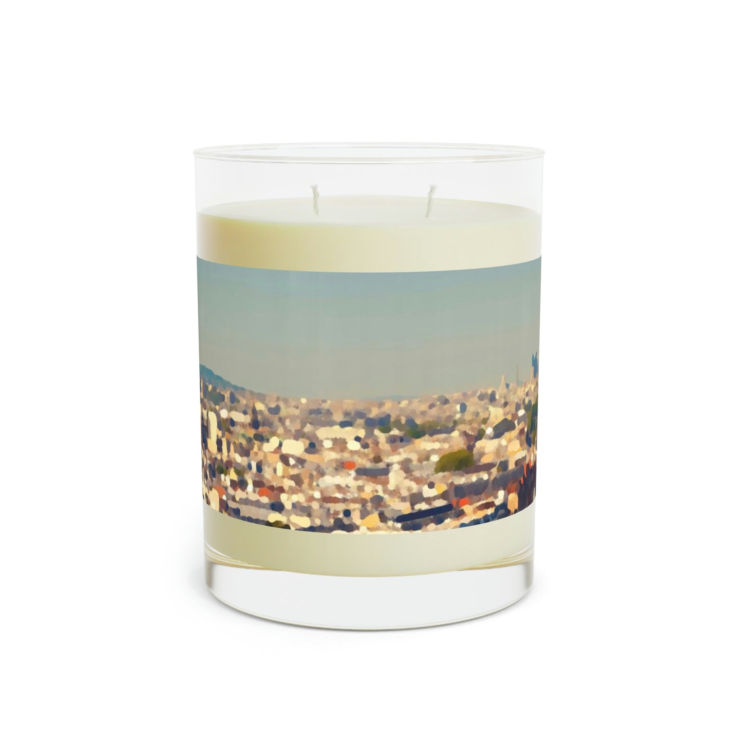 Scented Candle - Full Glass, 11oz ... Au Paris ... "Along The River Seine" ... Barbara Joan Bonnel-Holt: 1972 ... Original Works ...