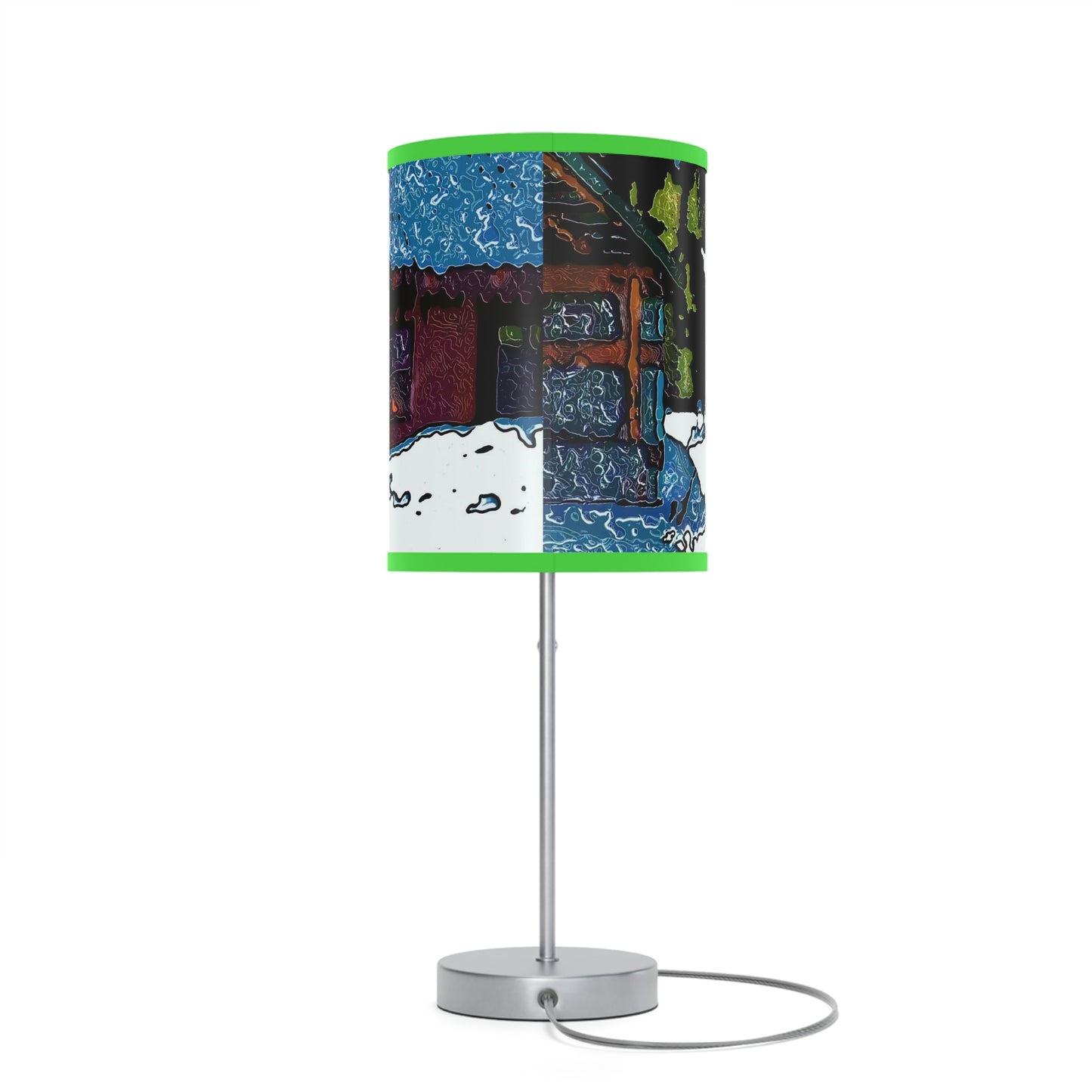 Lamp on a Stand, US|CA plug ... "A Rider Passeth-Through-It" ... Colors Galore & A Bit Of Impressionism ... Original Works. Winter 2021. Central Idaho. Rendering Time: 12 Hours ...