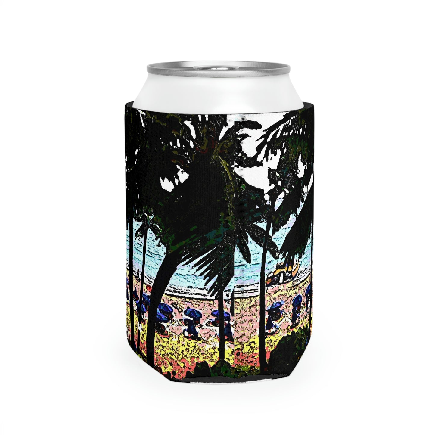 Can Cooler Sleeve ... "A Beautiful Beach Amongst The Palms" ... The Outrigger Waikiki, Honolulu, Oahu ... Original Works ...