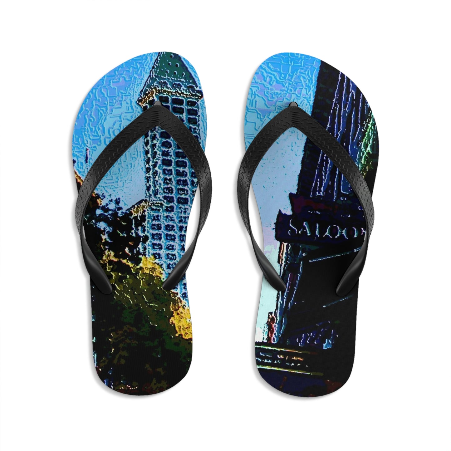 Unisex Flip-Flops ...  Pioneer Square & Smith Tower ... 'That World Famous View' ... Colleague Supplied Photo ... Original Works ...