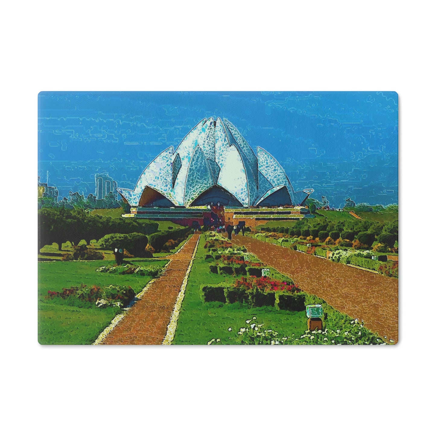 Cutting Board ... 'Bahai'i House-Of-Worship' ... "Lotus Temple: Delhi, India, 2008" ... Original Works ...