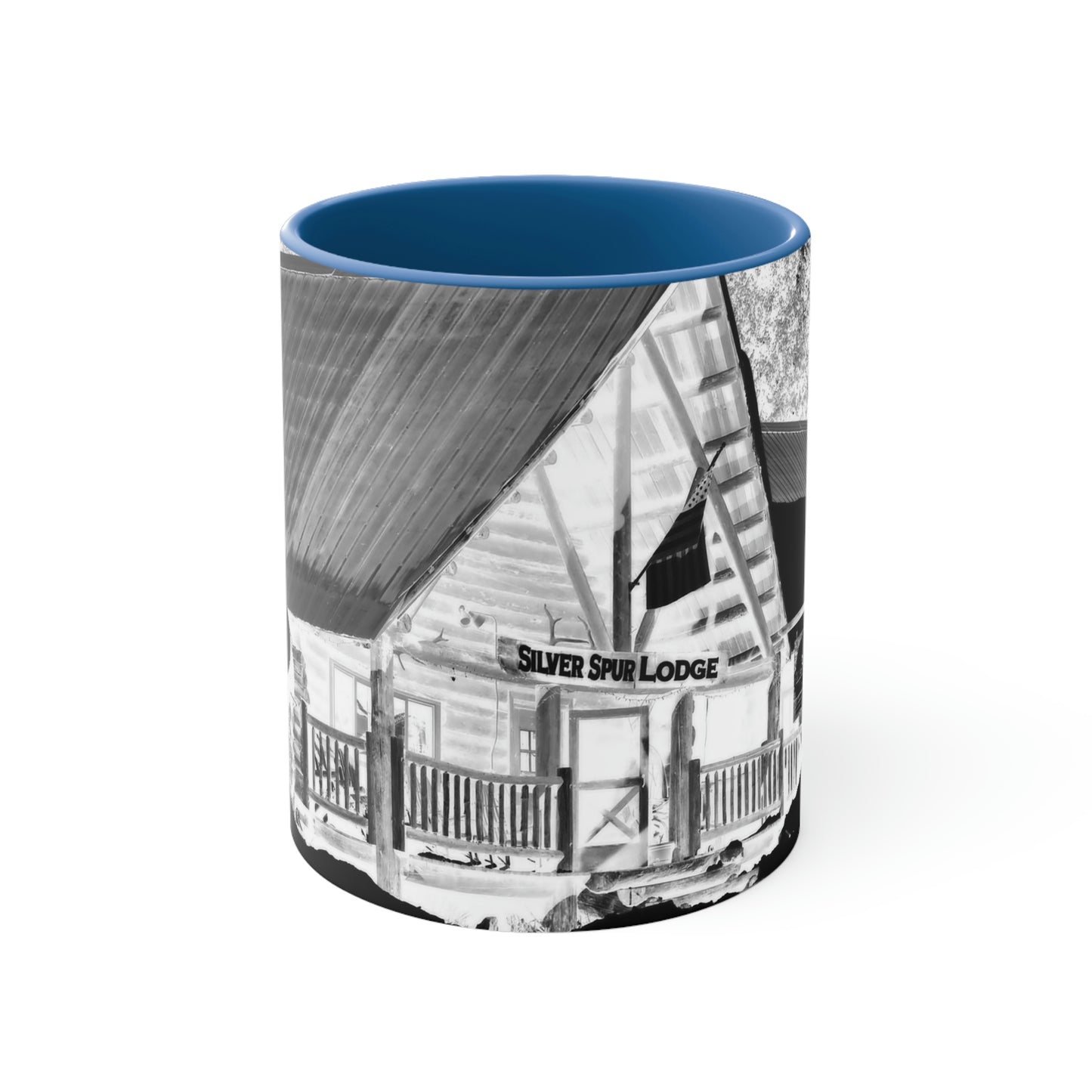 Accent Coffee Mug, 11oz ... A Beautiful Lodge & Back-Country Outfitter In A Mountain Town ... 'Dixie, Idaho, November 2022' ... Original Works ...