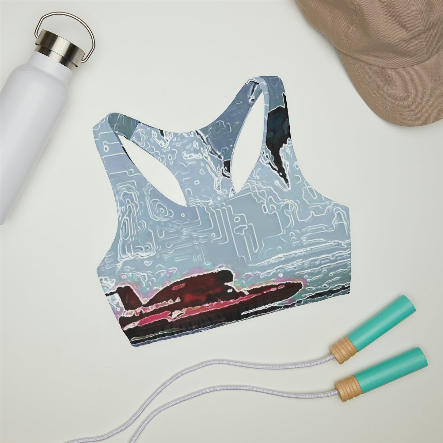 Girls' Double Lined Seamless Sports Bra ... Seattle Columbia Cup On Lake Washington ... "Dave Wilcox Heads For The Win" ... Associate Gift-Photo ... Original Works ...