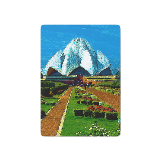 Custom Poker Cards ... 'Bahai'i House-Of-Worship' ... "Lotus Temple: Delhi, India, 2008" ... Original Works ...