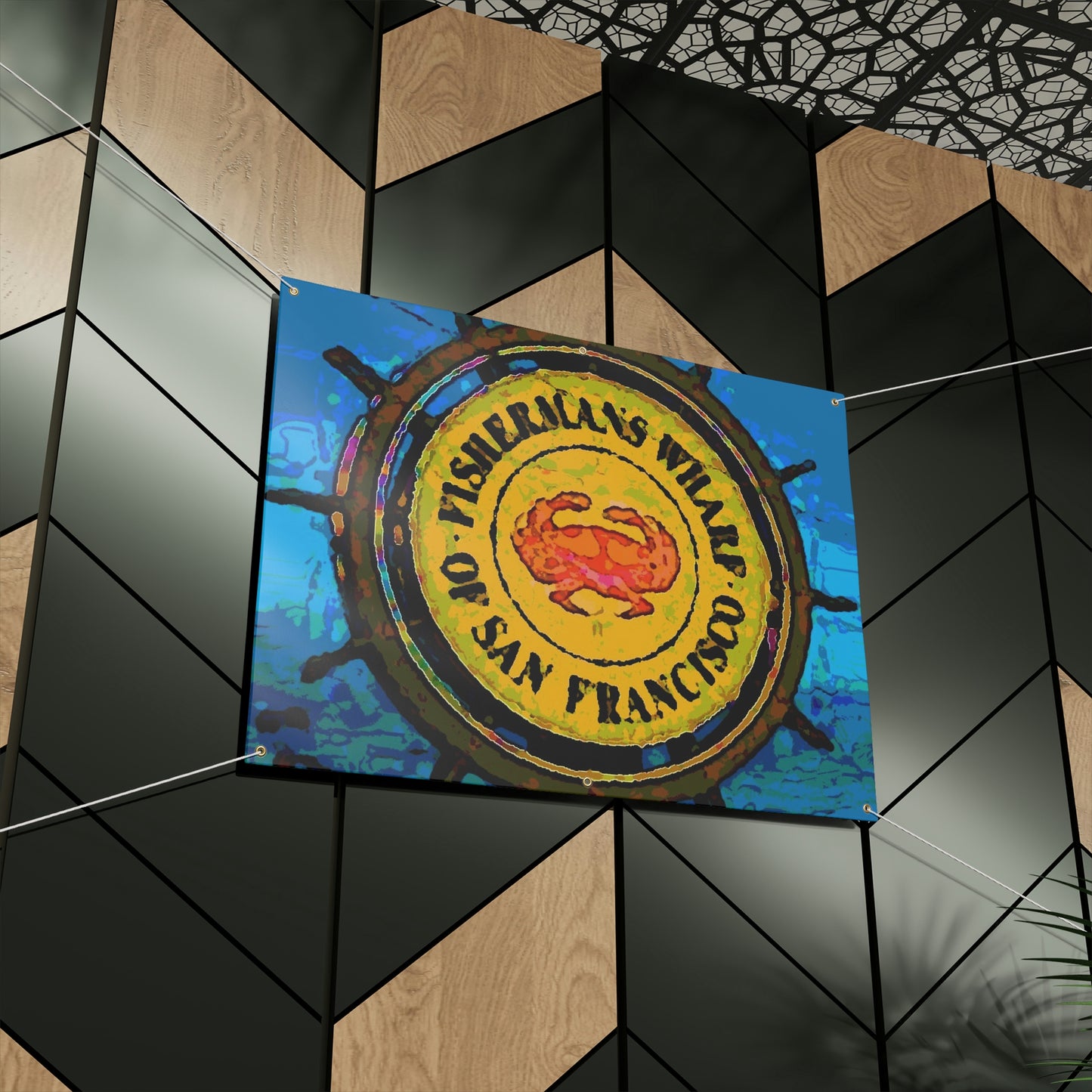 Matte Banner ... "No.9 Fishermen's Grotto - Fishermen's Wharf, SF, California" ... Family Archives: 1970's ... Original Works ...