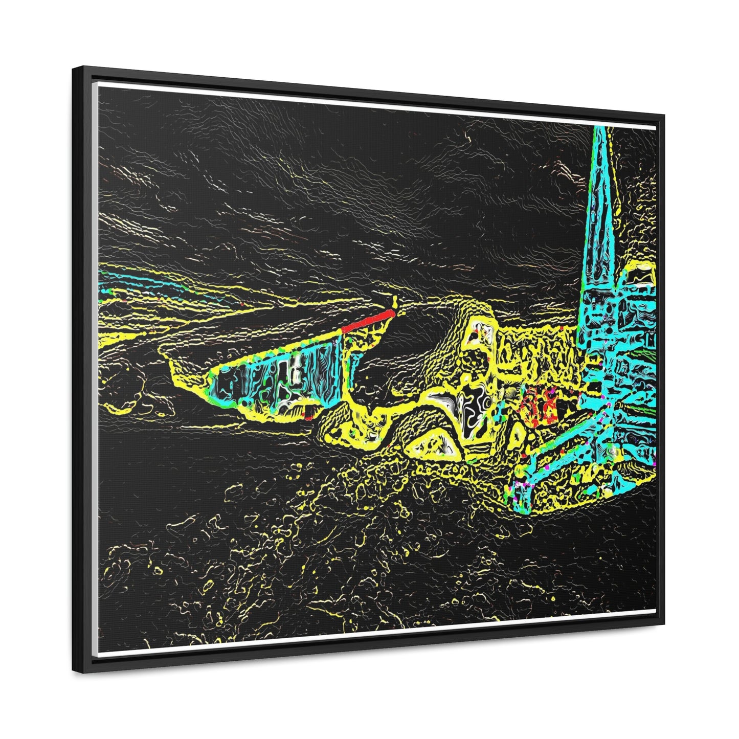Gallery Canvas Wraps, Horizontal Frame ... "Snow Vehicle In Snow Storm At-Rest" ... Circa 12Mar23 ... Central Idaho ... 18-Hours Rendering Time: Original Works ...