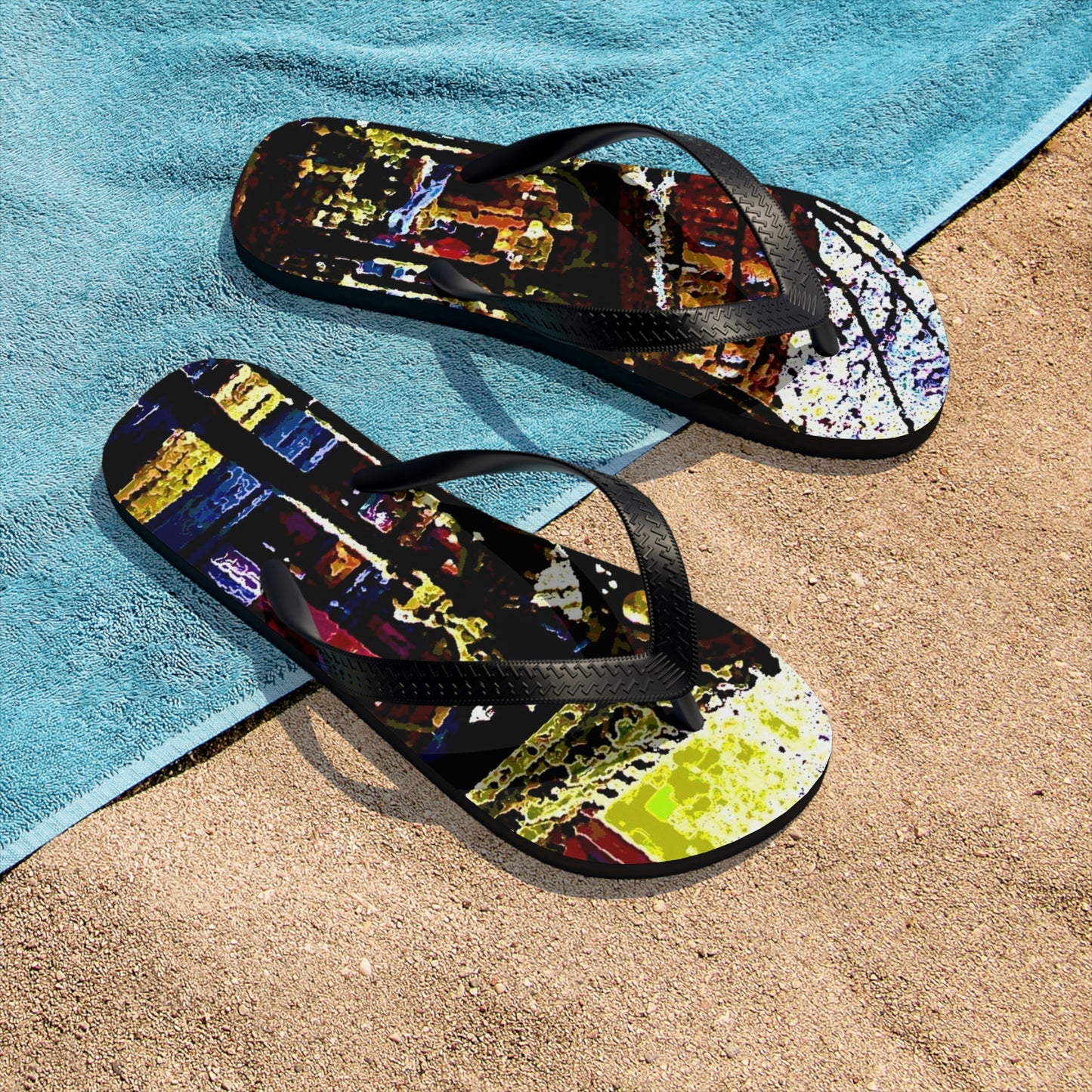 Unisex Flip-Flops ... A Very Fine Place To Meet ... To Catch The Bus ... 'To Find A Friend' .. Just-To-Hangout ... Dr FJHolt Base Photo ... Original Works ...