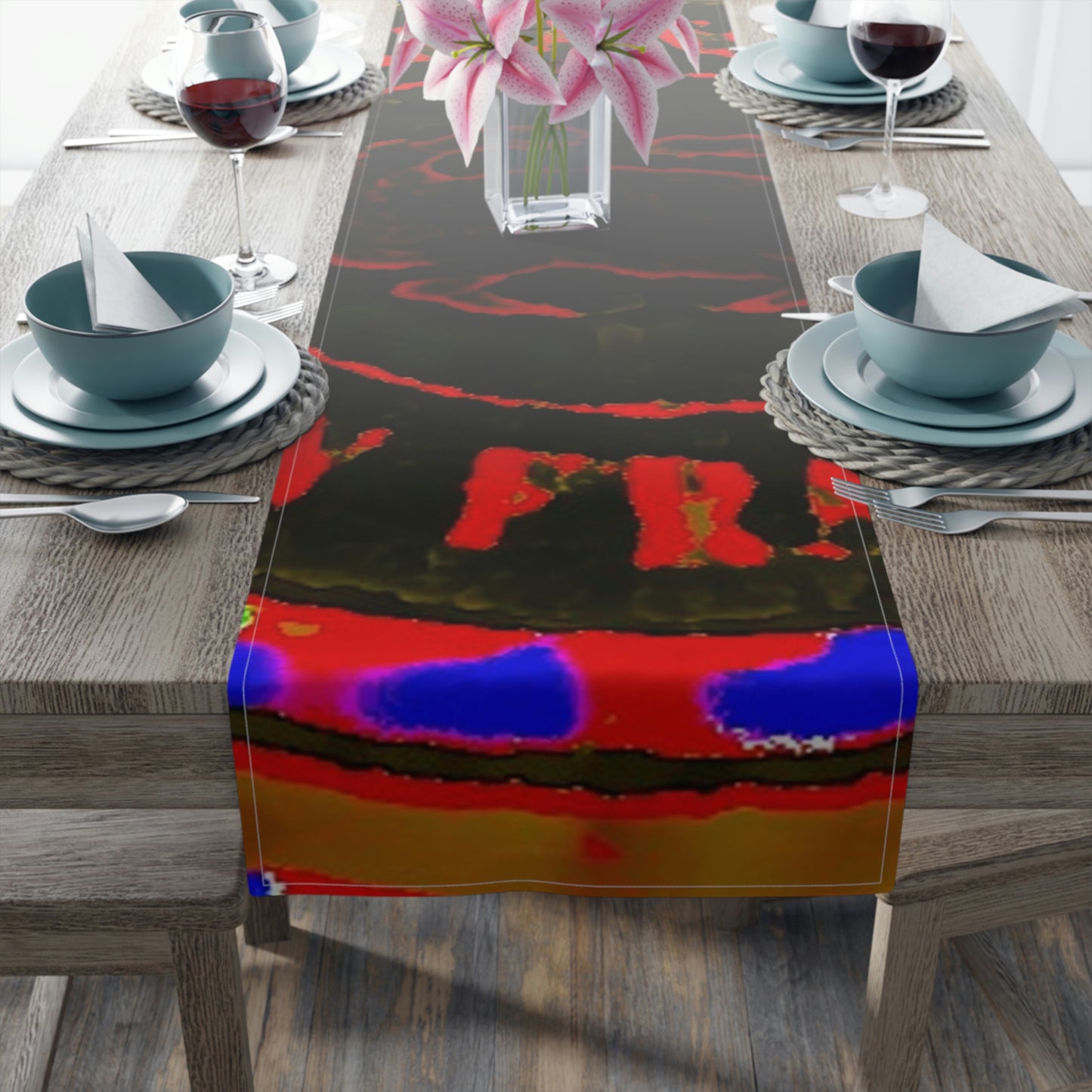 Table Runner (Cotton, Poly) ... "No.9 Fishermen's Grotto - Fishermen's Wharf, SF, California" ... Family Archives: 1970's ... Original Works ...