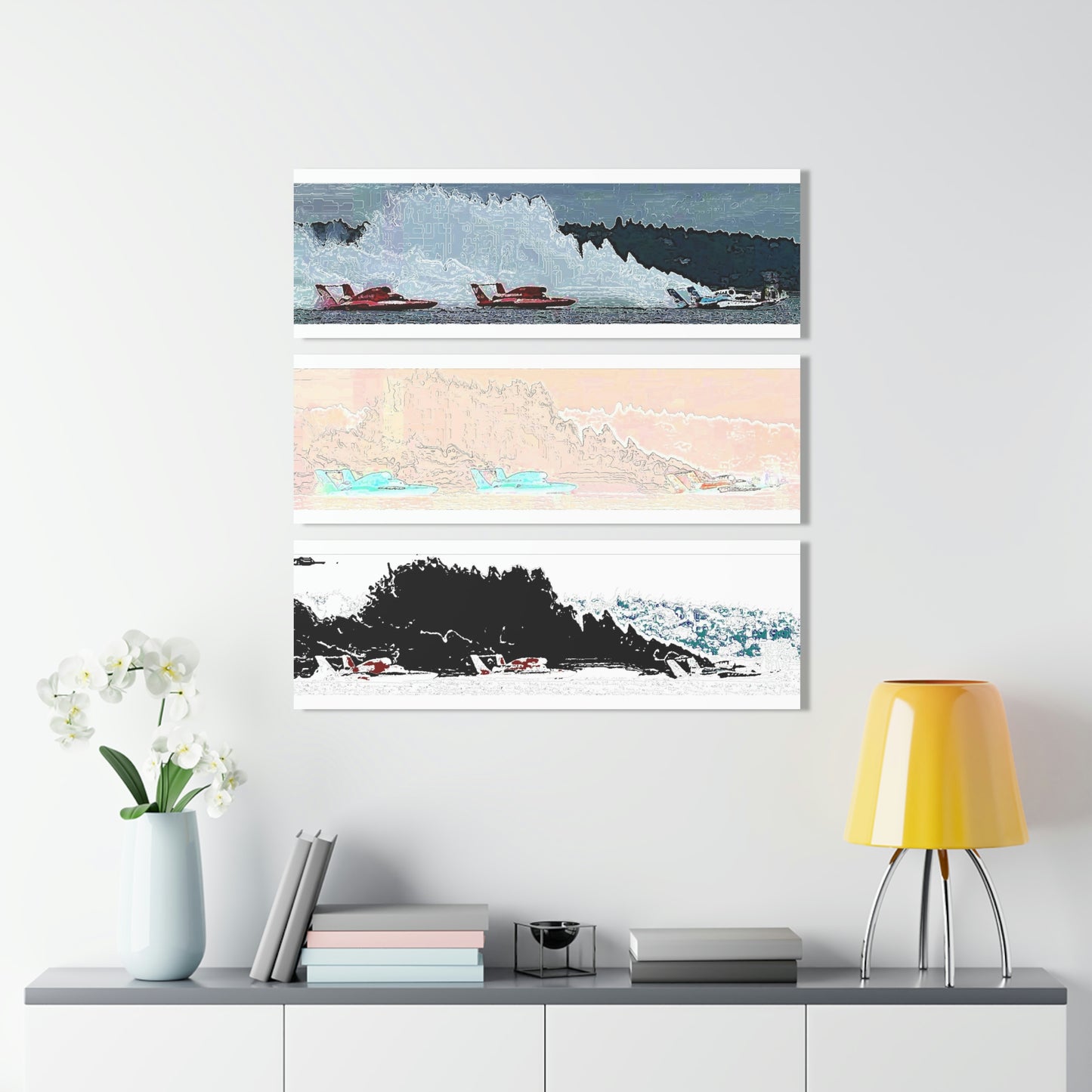 Acrylic Prints (Triptych)... Seattle Columbia Cup On Lake Washington ... "Dave Wilcox Heads For The Win" ... Associate Gift-Photo ... Original Works ...