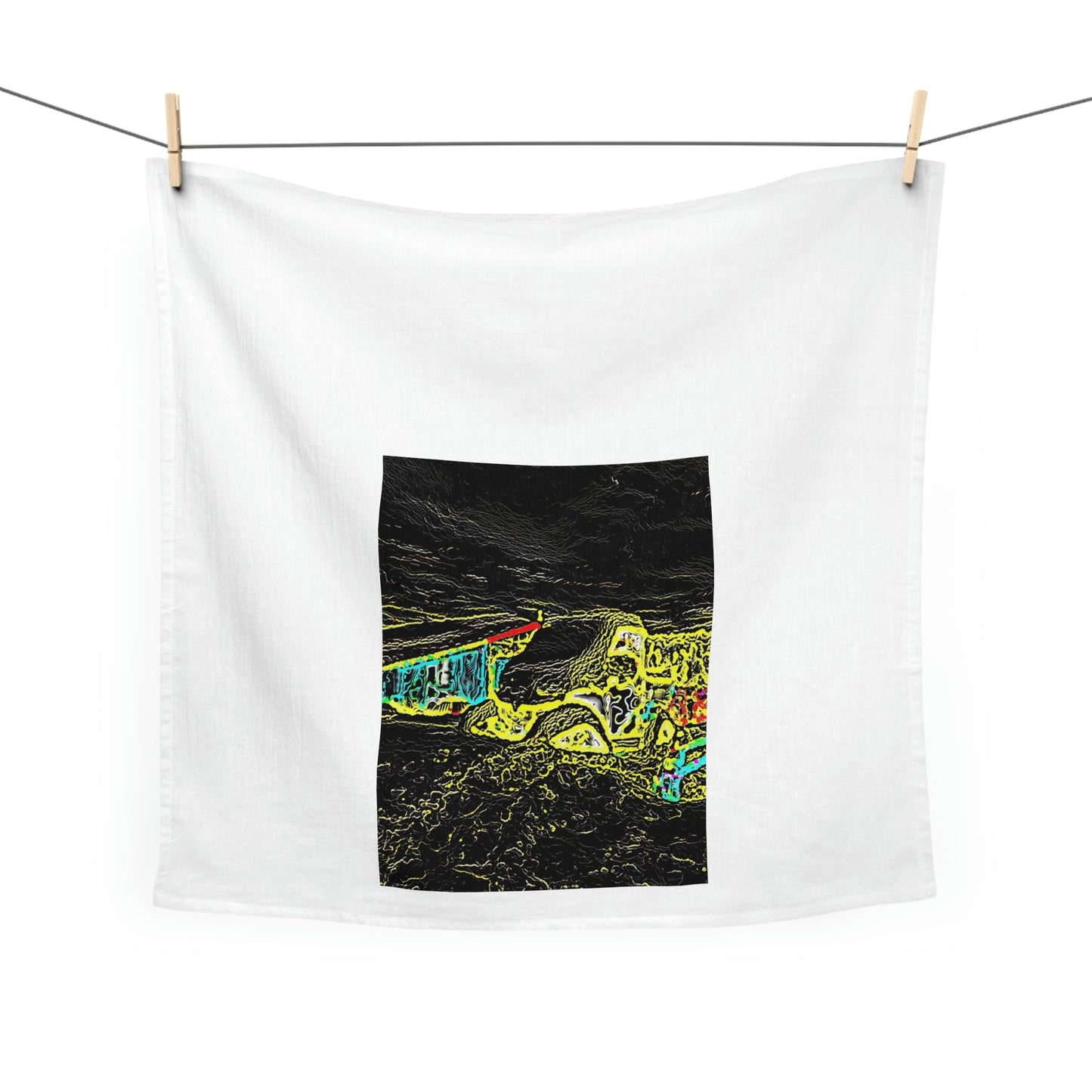 Tea Towel ... "Snow Vehicle In Snow Storm At-Rest" ... Circa 12Mar23 ... Central Idaho ... 18-Hours Rendering Time: Original Works ...