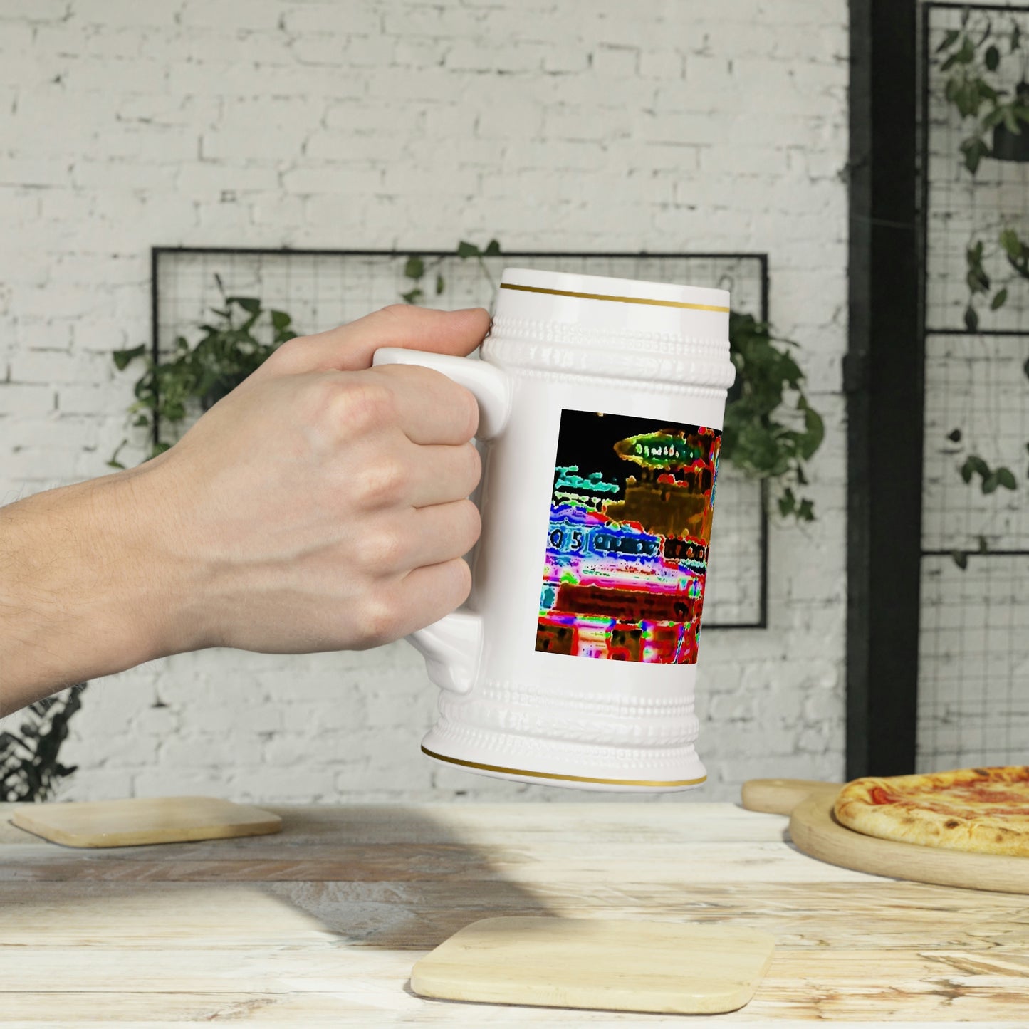 Beer Stein Mug ... "No.9 Fishermen's Grotto - Fishermen's Wharf, SF, California" ... Family Archives: 1970's ... Original Works ...